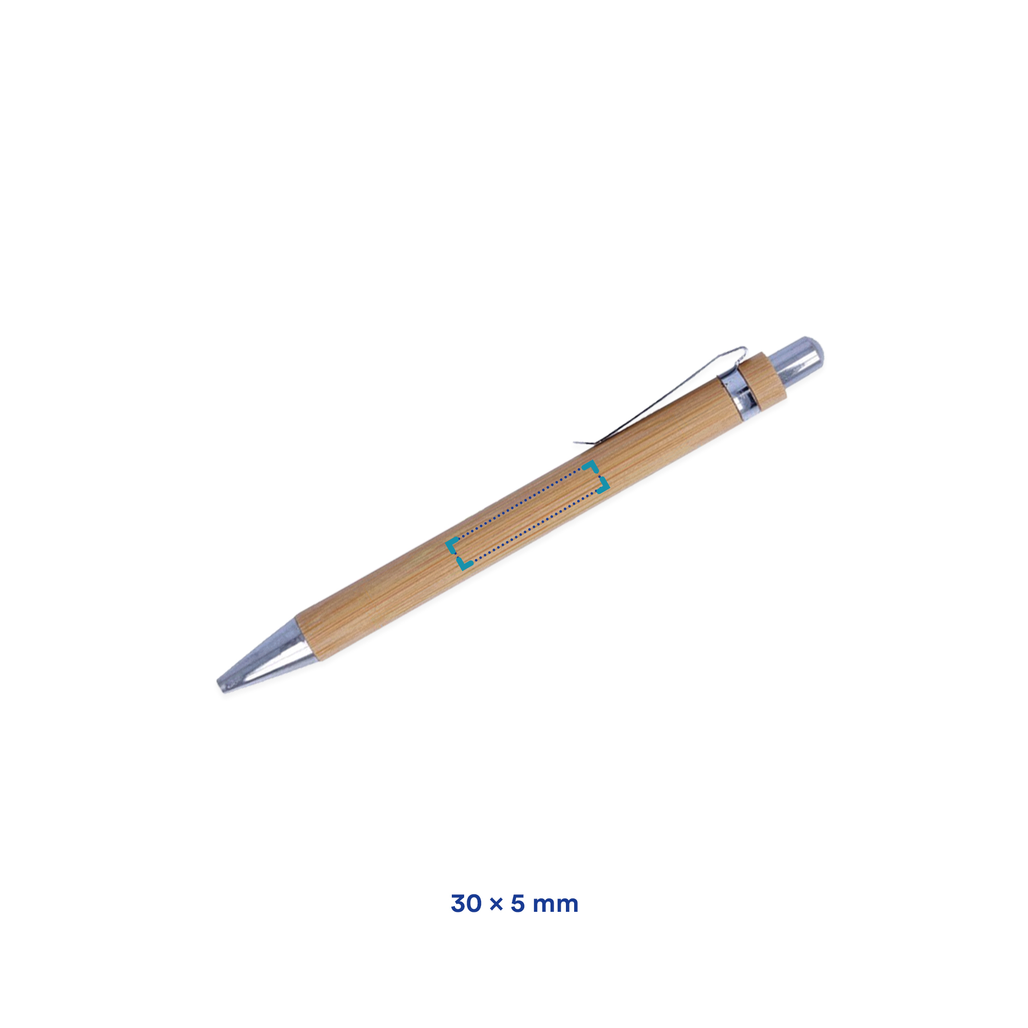Stylo en bambou | Encre bleue | Quadrichromie