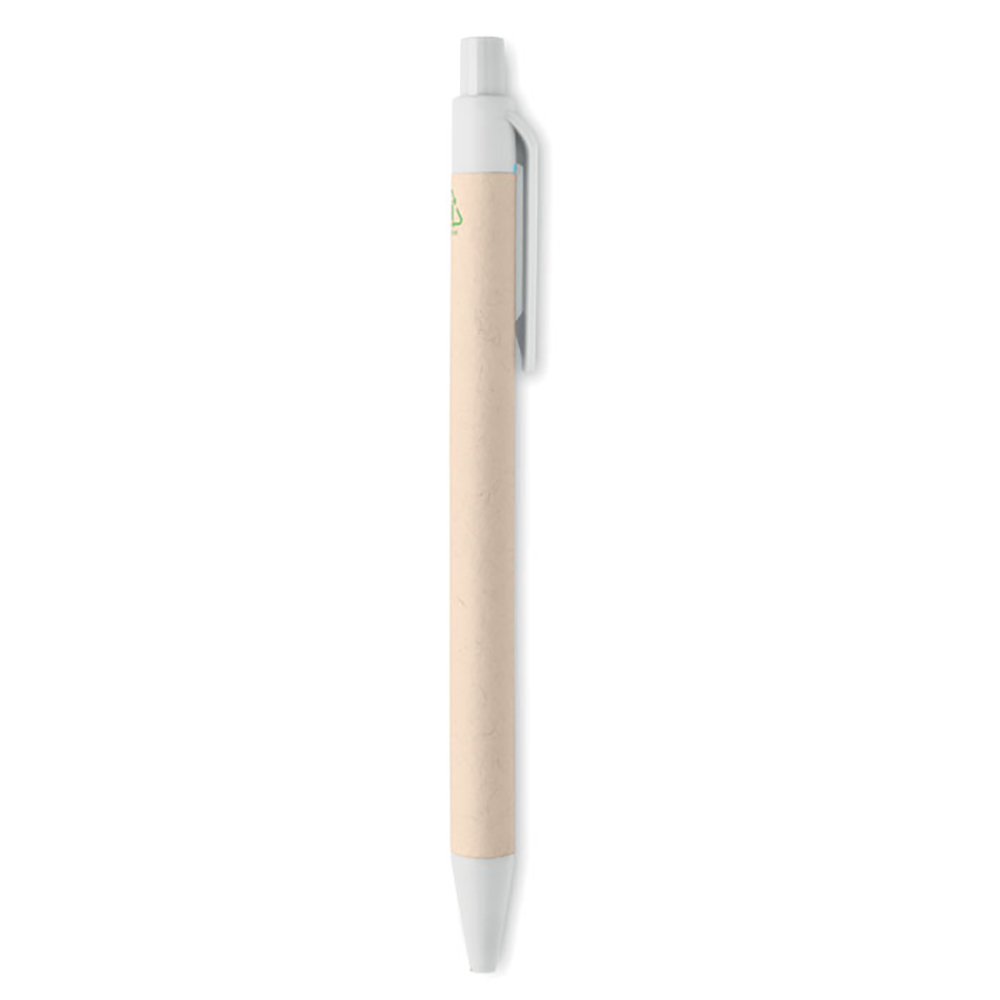 Stylo à bille | Fabriqué à partir de briques de lait recyclées | Mécanisme à clic | Encre bleue
