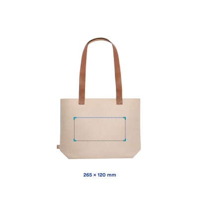 Vilten shopper Shania - RPET| 40x15x42 cm | PU leren handgrepen | 1 kleur bedrukking