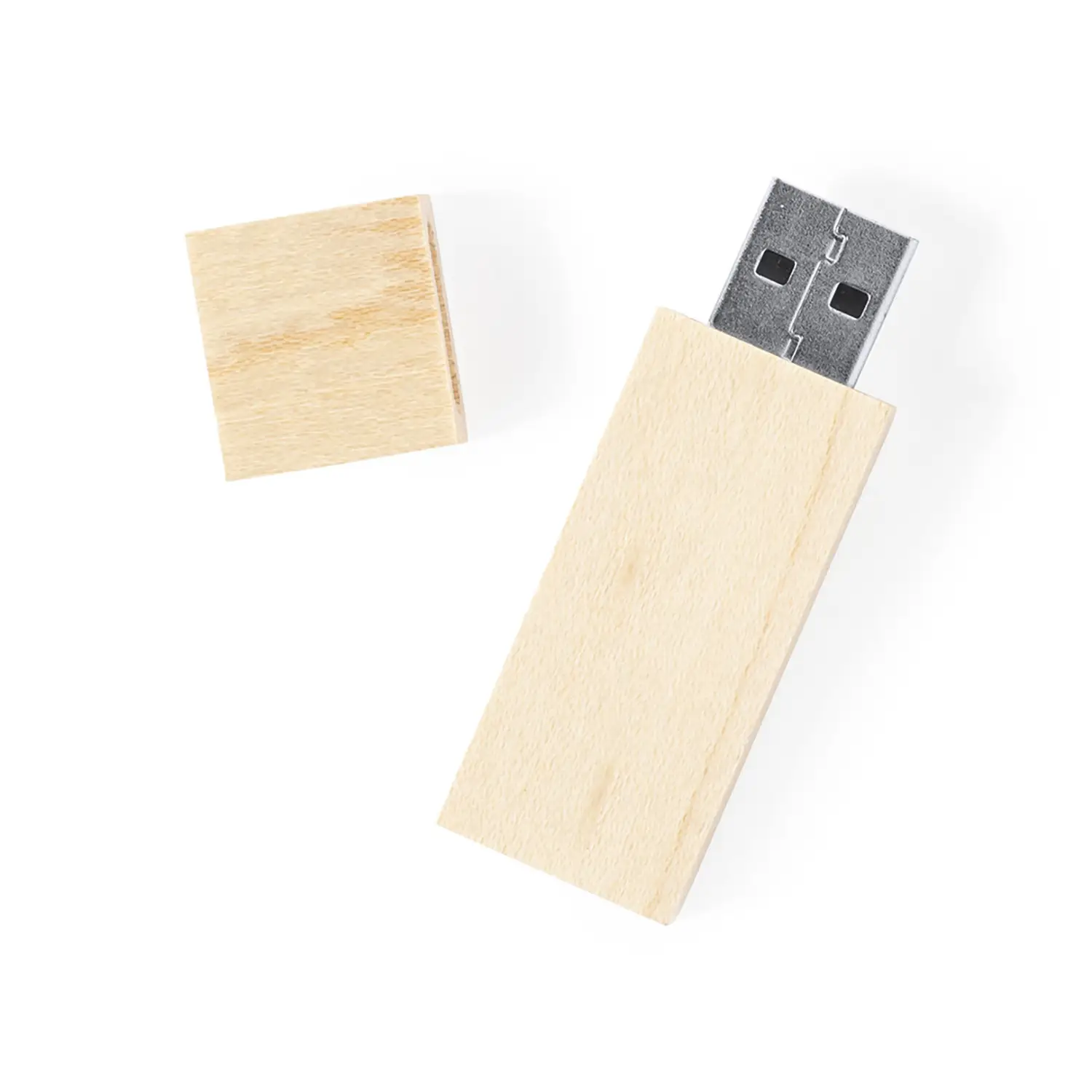 Clé USB 16 Go bois – Avec capuchon | Naturel | Compact | Durable