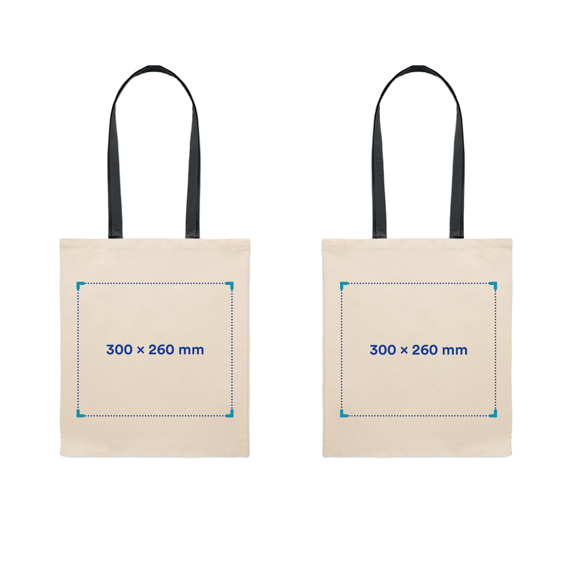 Sac en coton | Anses colorées | 140 gr/m2 | Impression jusqu'à 4 couleurs
