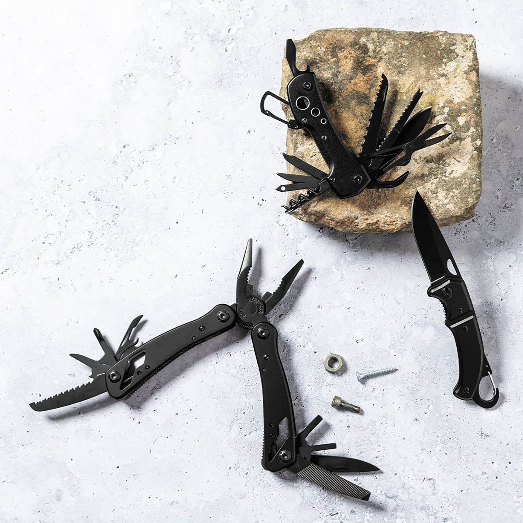 Taschenmesser - Edelstahlklinge | Aluminiumgriff | Sicherheitsverschluss