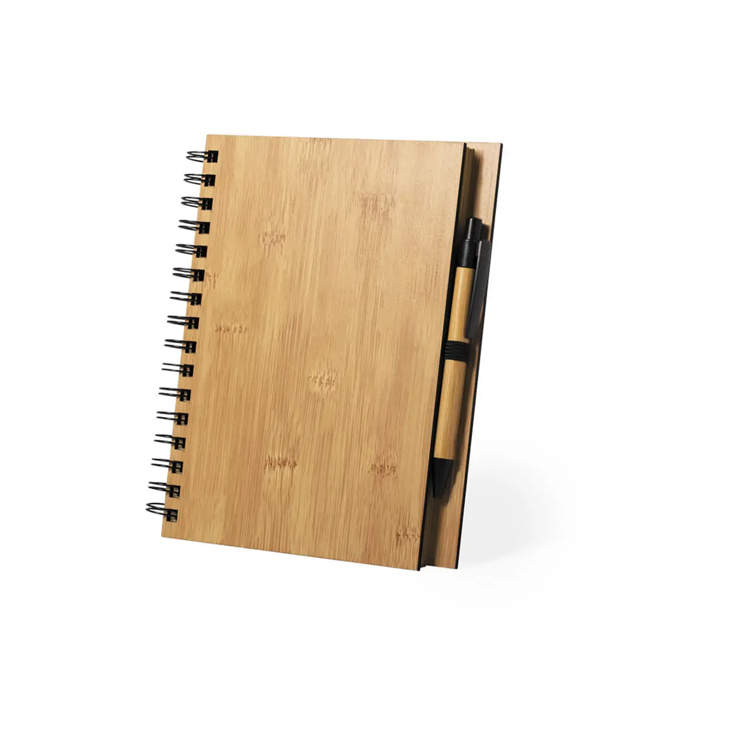 Notizbuch-Set – Bambusdeckel | Mit Stift | 80 linierte Seiten | Umweltfreundliches Design