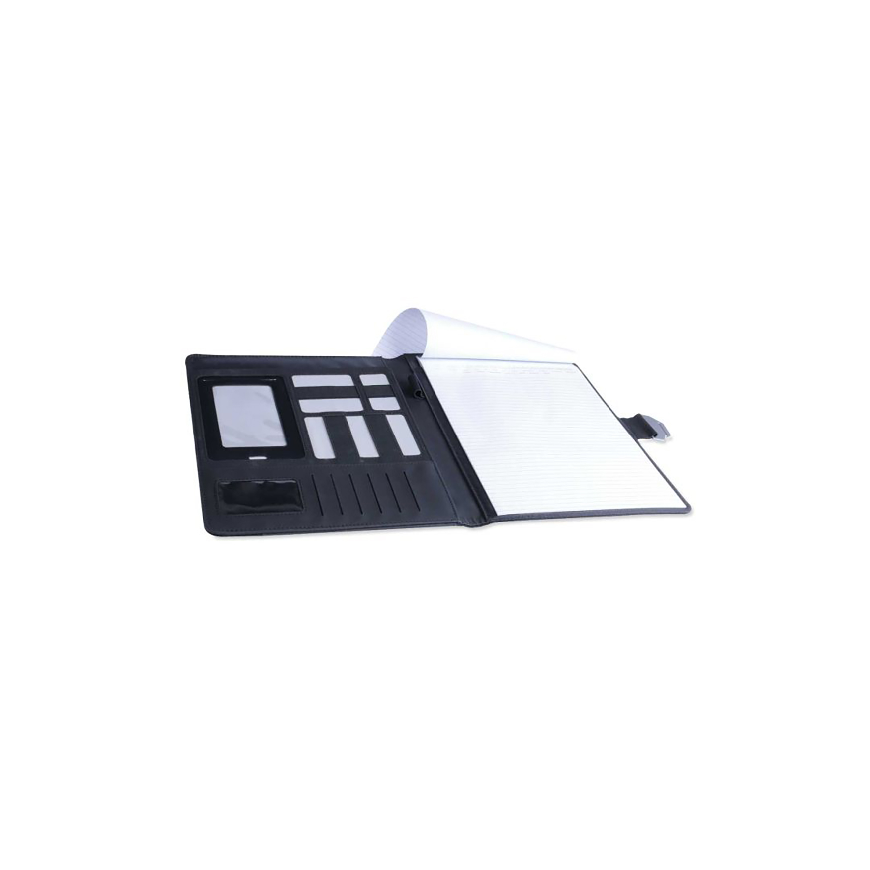 Dokumentenmappe - Metallverschluss | PU/Polyester | 20 Blatt Notizblock