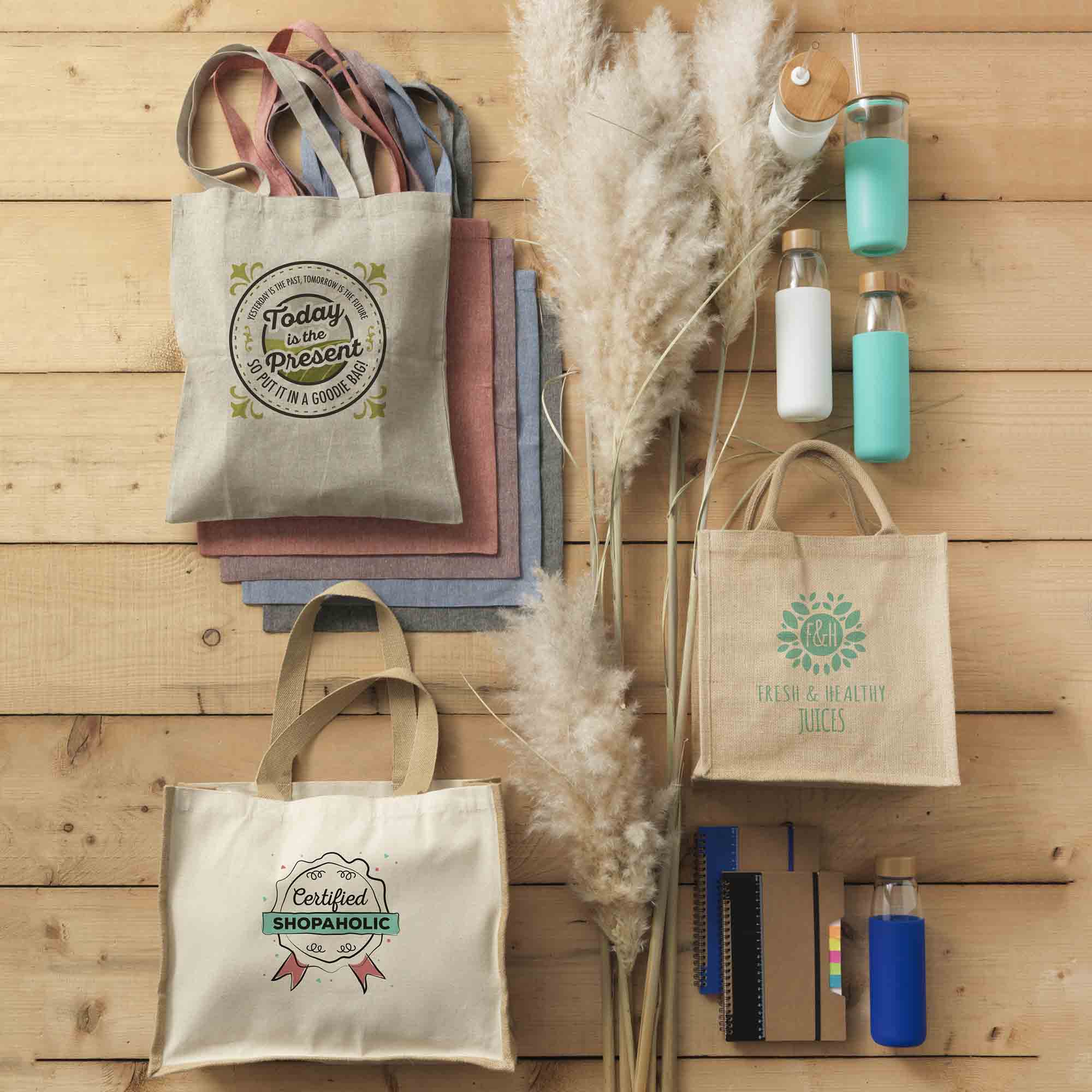 Jute cadeautas Timo - 30 x 30 x 19 cm | 1 kleur bedrukking