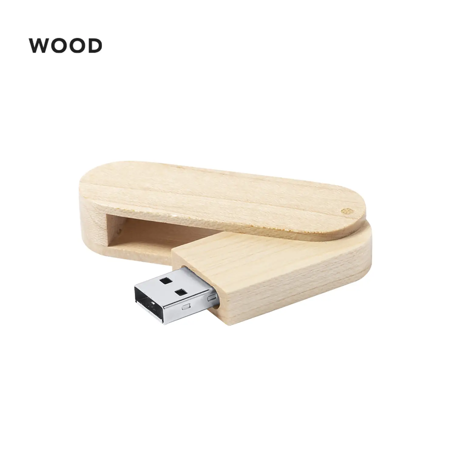 USB-stick Viona – 16GB | Hout | Draaisysteem | Compact | Natuurlijke Look