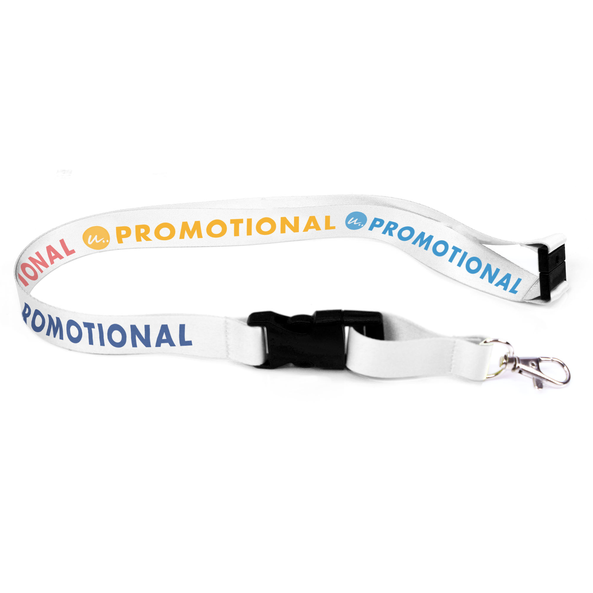 Keycord Bas - 24 mm | Met haak, buckle & veiligheidssluiting | Budget