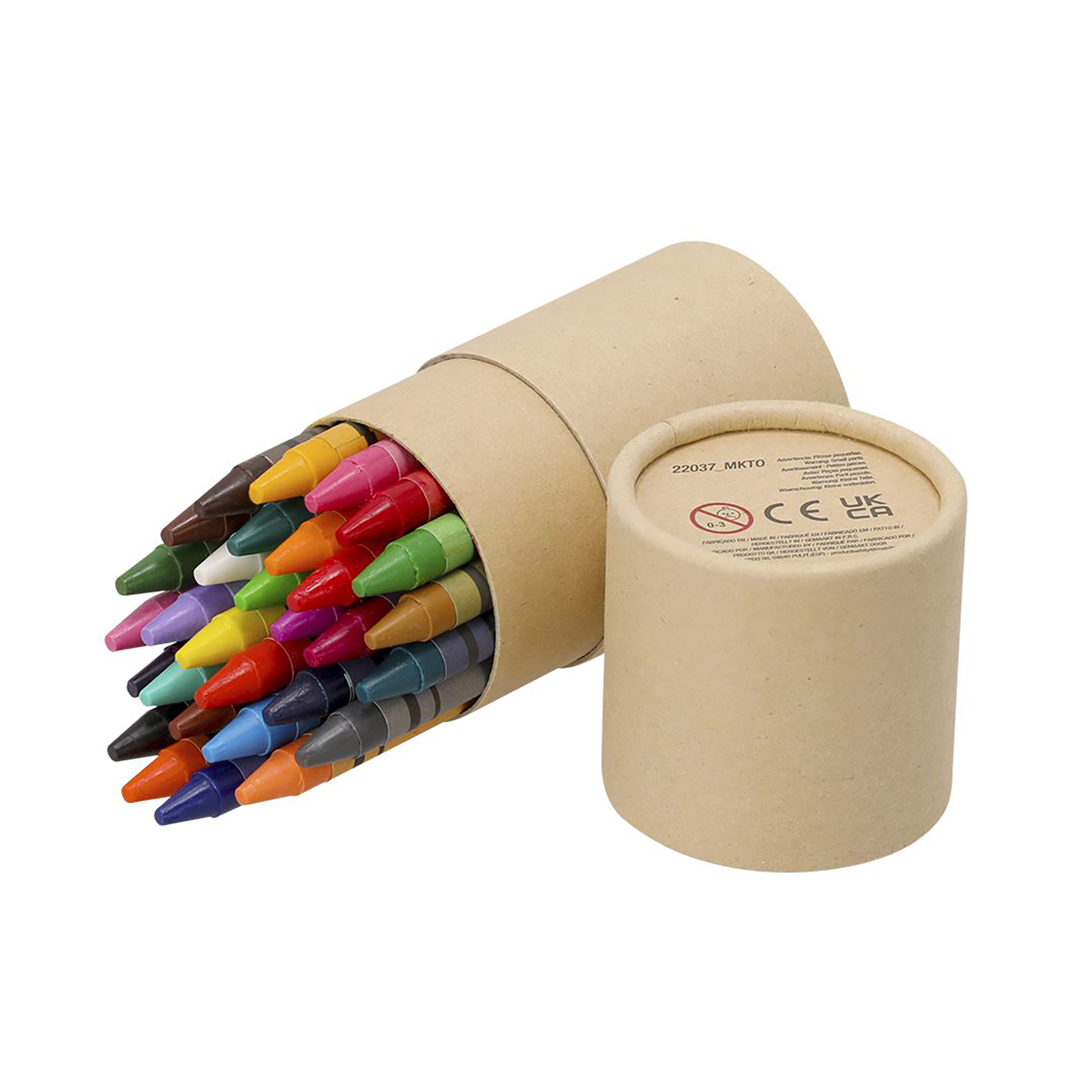 Set Crayons Riokon - 30 Crayons Cire | Étui Cylindrique | Carton Recyclé