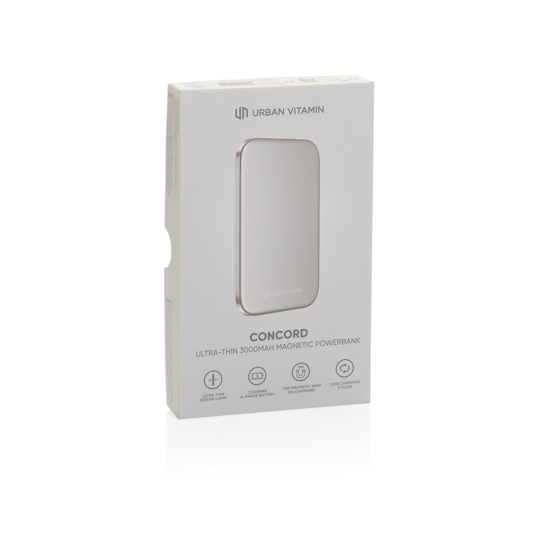 Batterie externe – 3000 mAh | Design ultra-fin de 4 mm | Charge sans fil 7,5 W | USB-C 10 W
