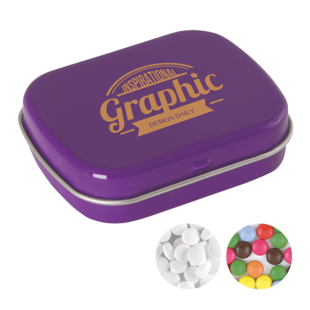 Scharnierblik Sem – Gevuld met Smarties | Metaal | Compact formaat | Verkrijgbaar in diverse kleuren