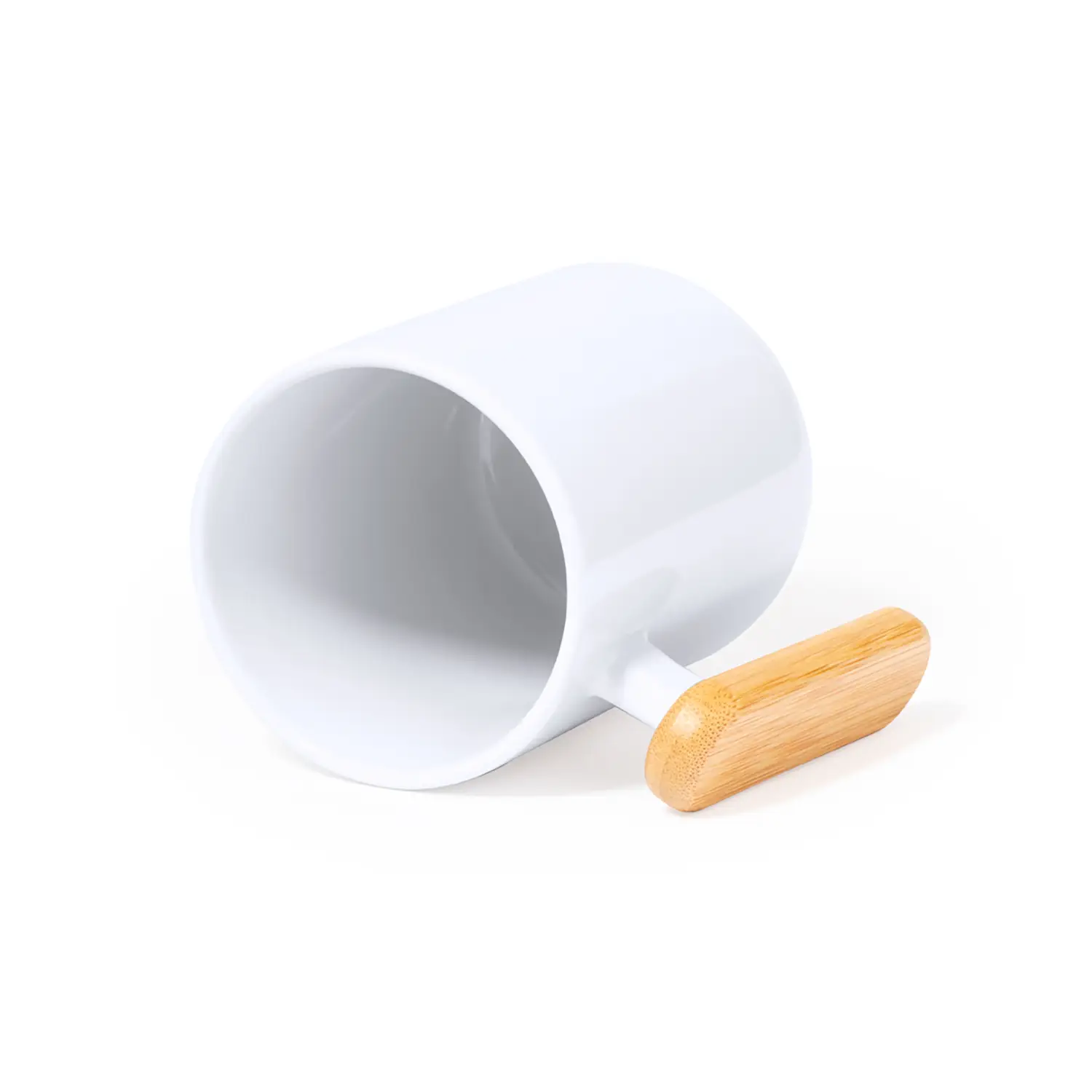 Tasse en céramique avec couvercle bambou – 480 ml | Grande contenance | Réutilisable | Naturelle