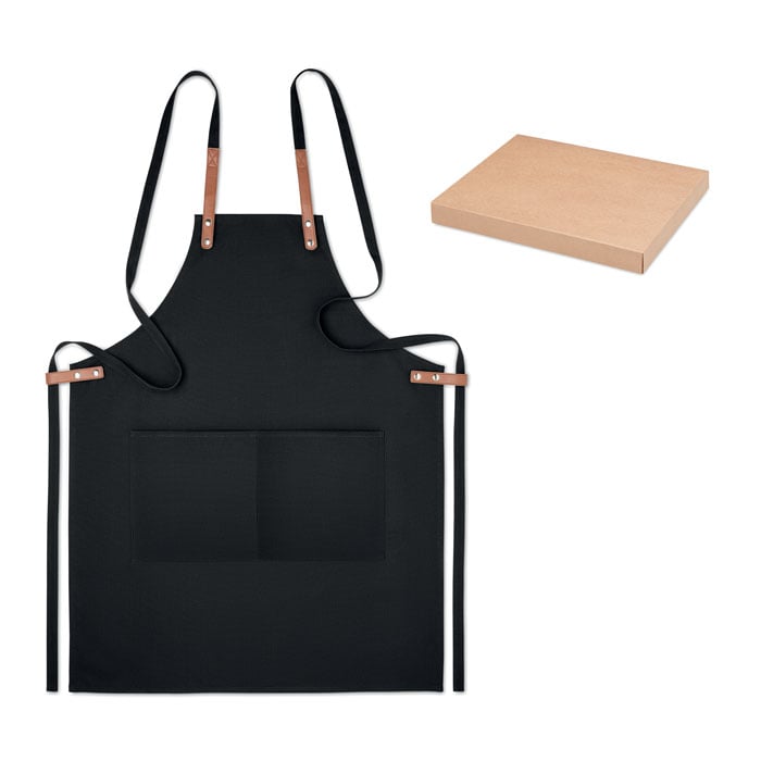 Tablier | Coton biologique 340 g/m² | Détails en simili cuir | Jusqu'à 4 couleurs d'impression