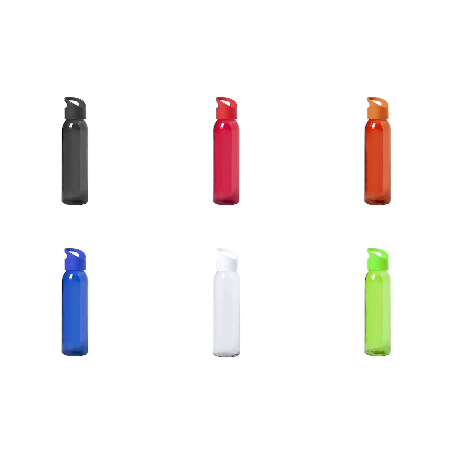 Glazen fles Siri – 470 ml | Schroefdop in kleur | BPA-vrij | Met geschenkdoos