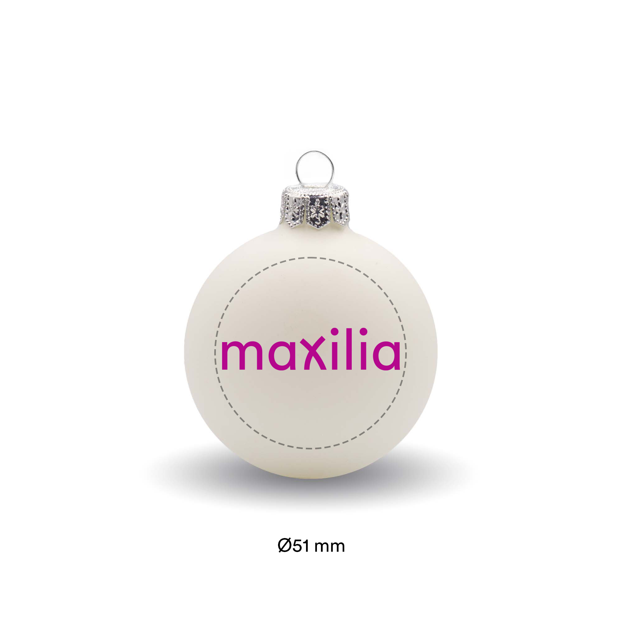Boule de Noël – 66 mm | Finition mate | Attache argentée | Impression 1 à 4 couleurs