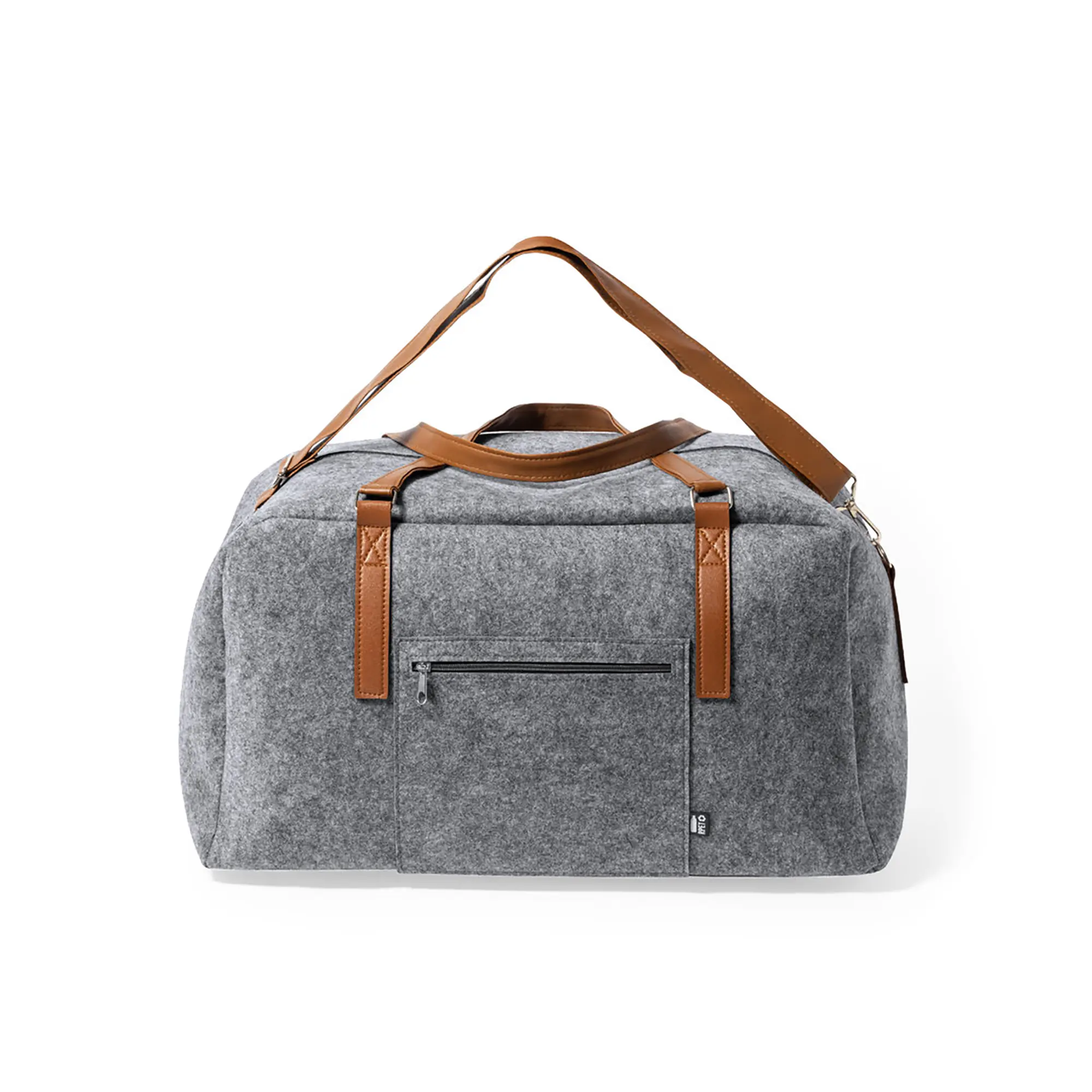 Filztasche aus RPET – PU-Details | Schultergurt | Außenfach mit Reißverschluss | Recycelt