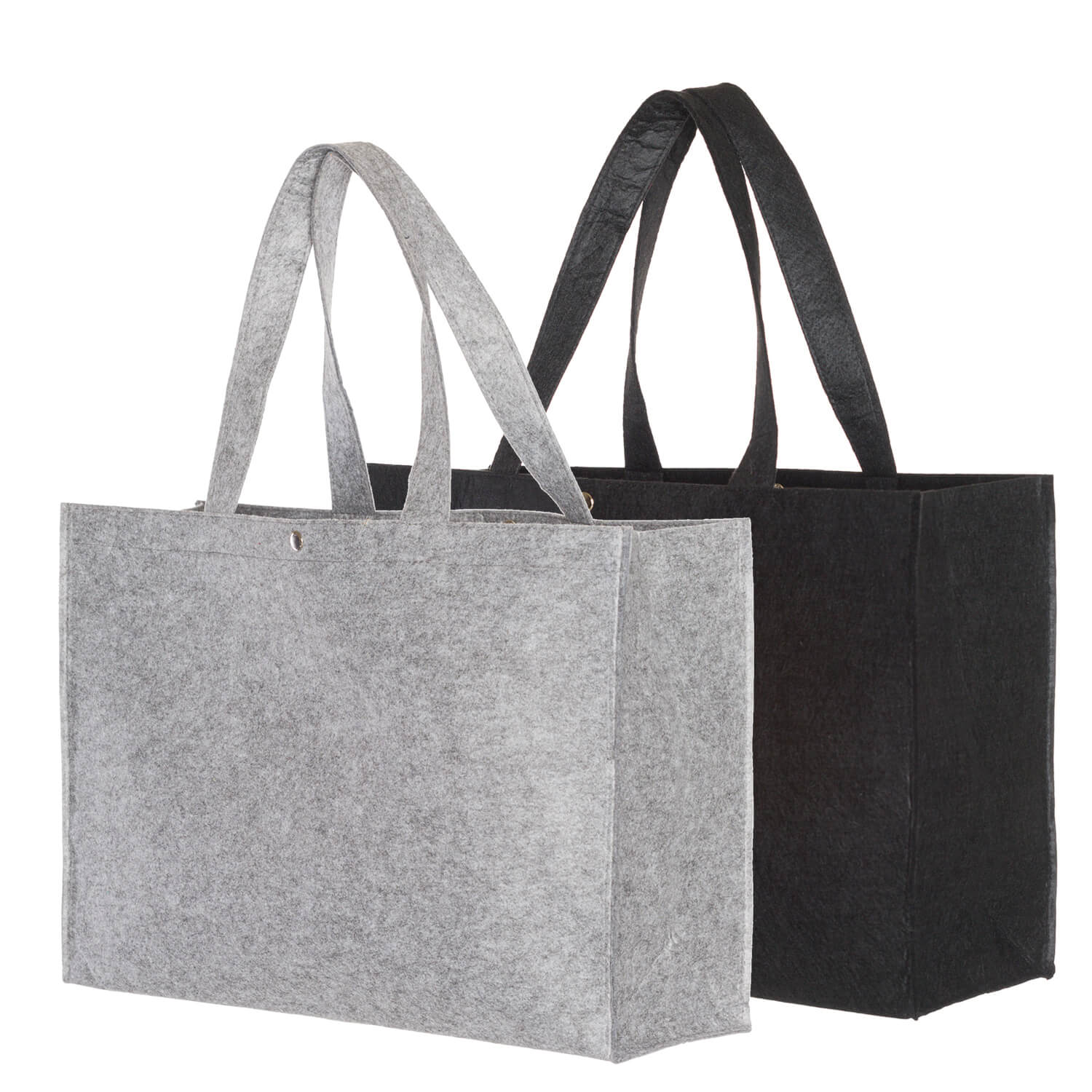 Sac shopper en feutre | Gris ou noir | 45 x 33 x 14 cm | Anses longues
