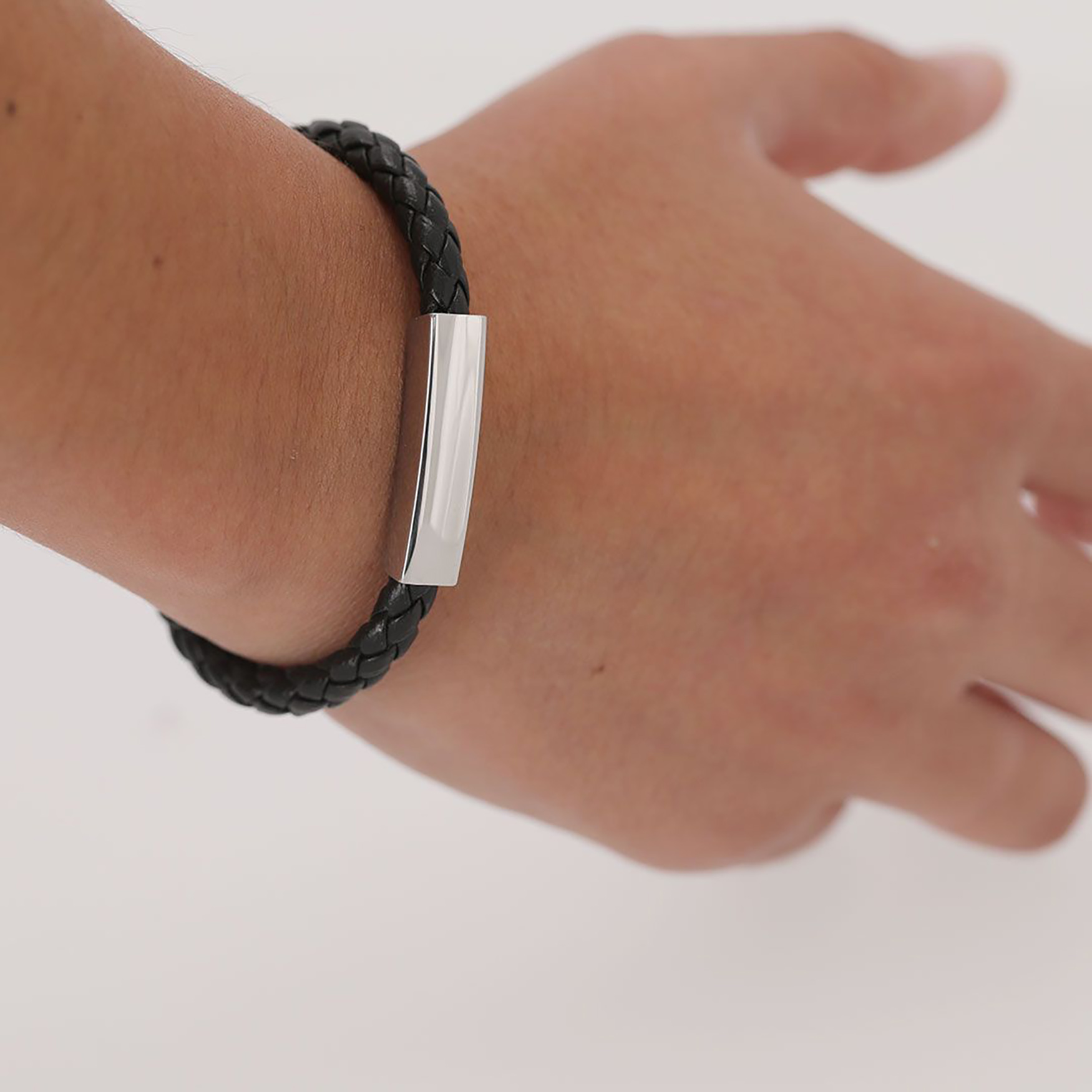 Bracelet - Similicuir | Plaque acier | Fermeture magnétique
