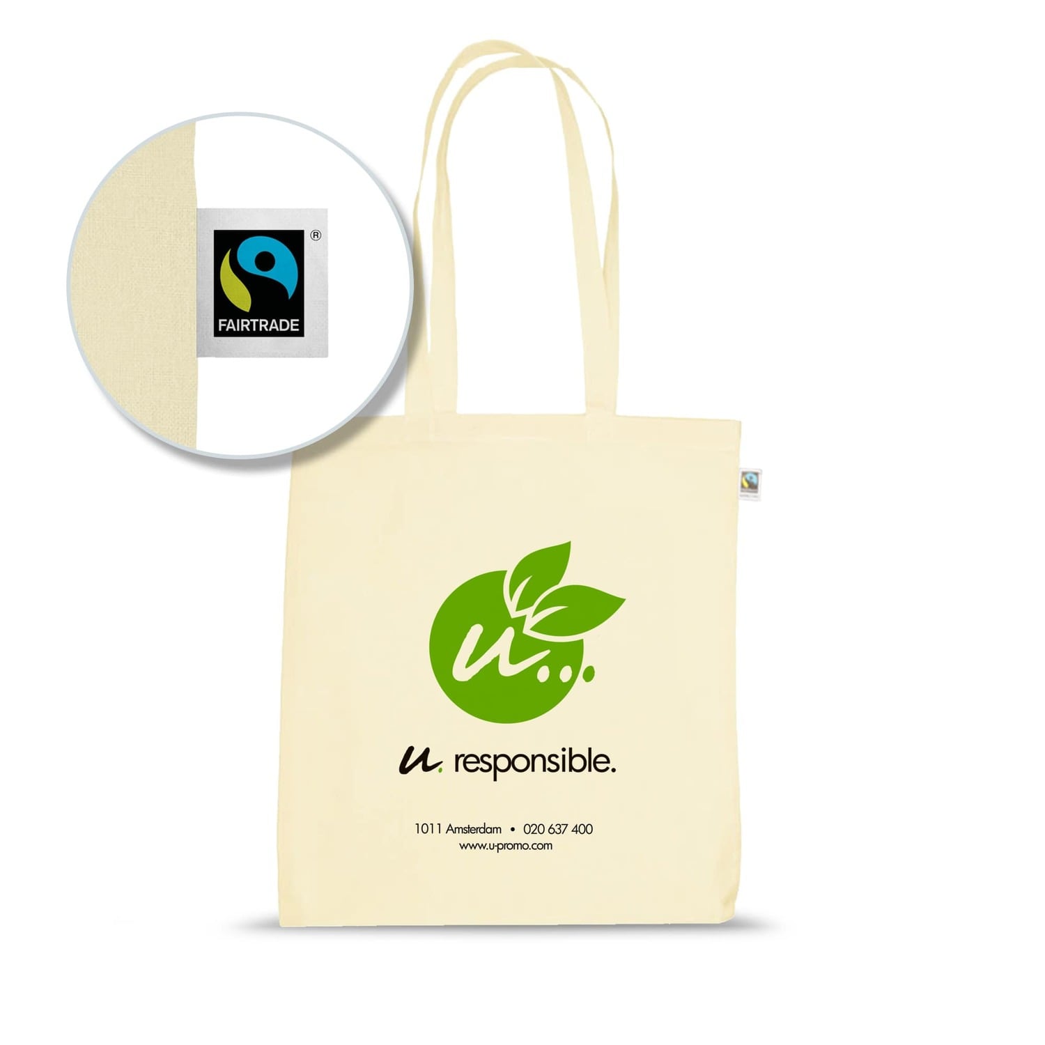 Baumwolltasche Fairtrade - Beige | 180 g/m² | Biologische Baumwolle