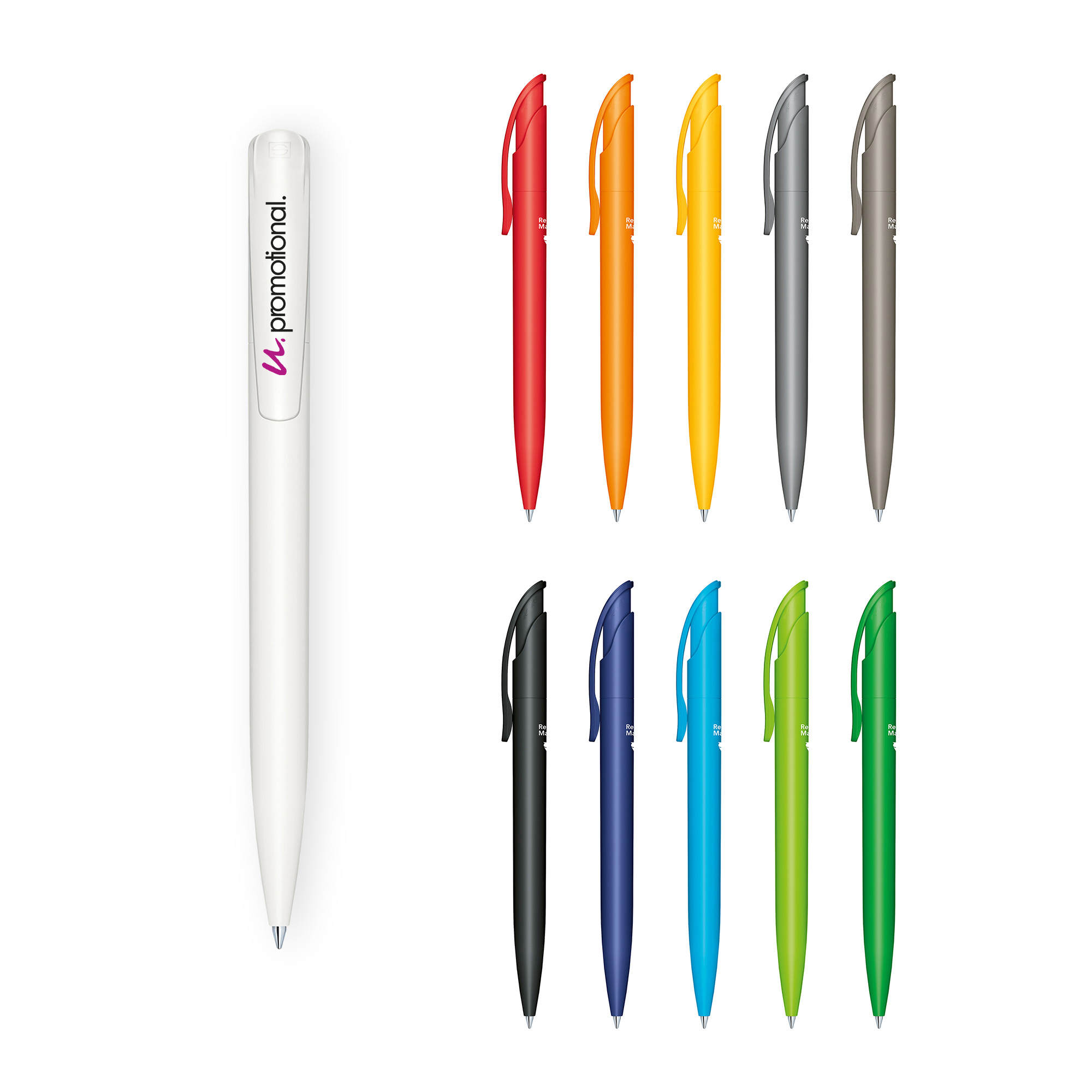 Balpen Challenger - Eco | Senator | Gerecycled PP | Mat | Tot 4 kleuren bedrukking