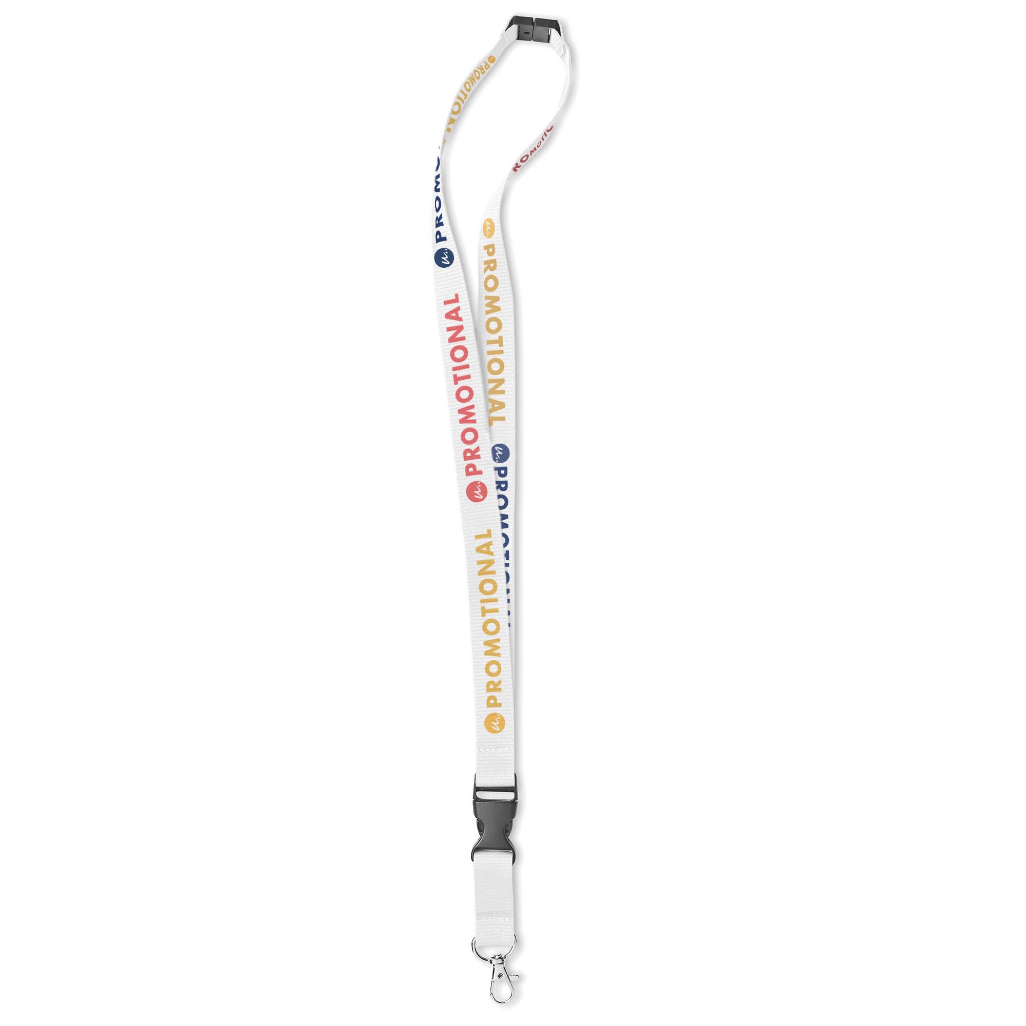Keycord Bas - 24 mm | Met haak, buckle & veiligheidssluiting | Budget