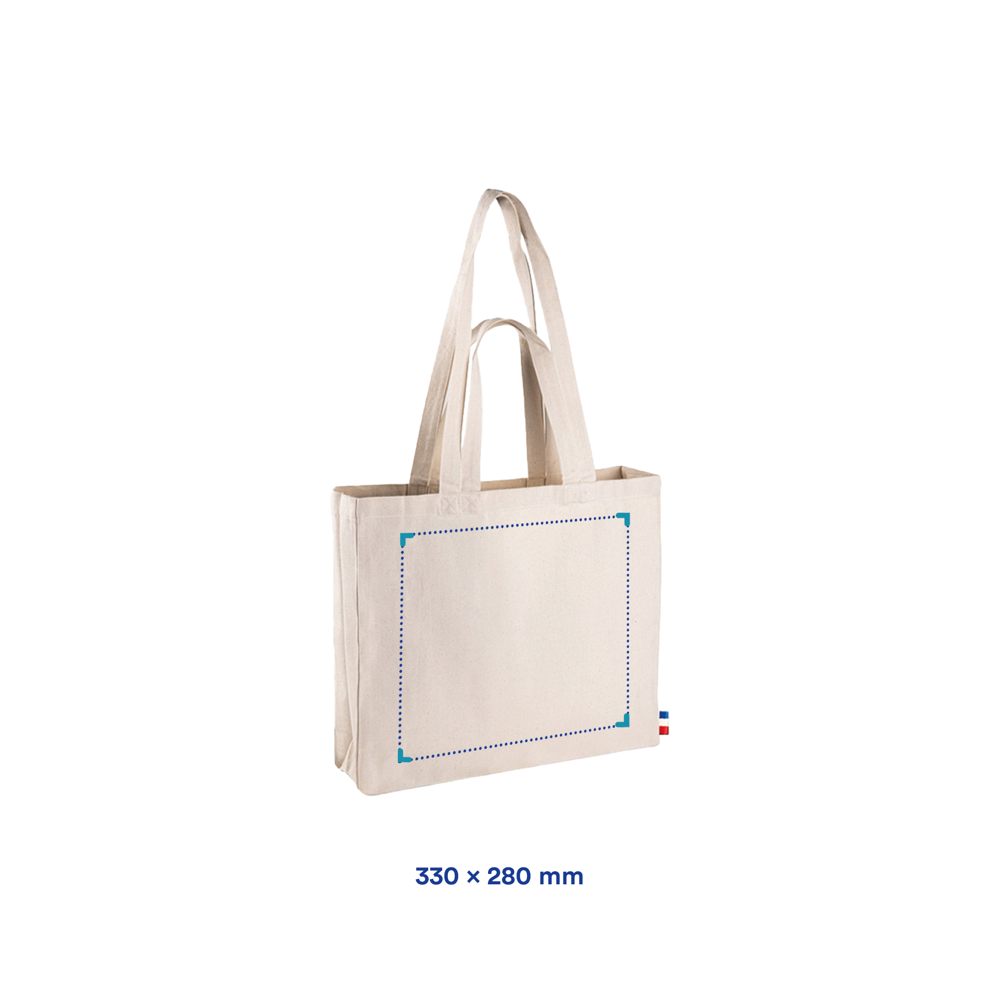 Sac en coton Goodjour - 220 gr/m2 | Fabriqué en France | Double anses | Avec soufflet
