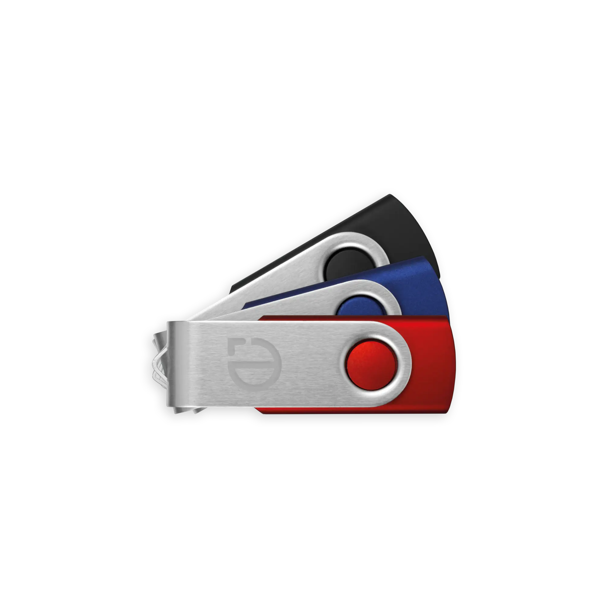 USB-Stick Rotate - Schnell | Silber Kappe + Farbiger Stick | 2 GB | Gravur & Druck