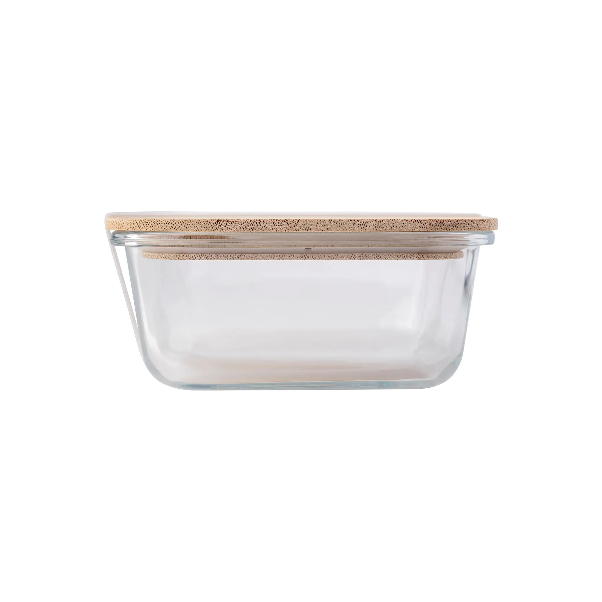 Glas-Lunchbox – Auslaufsicher | Mit Bambusdeckel | Silikonrand | Wiederverwendbare Alternative