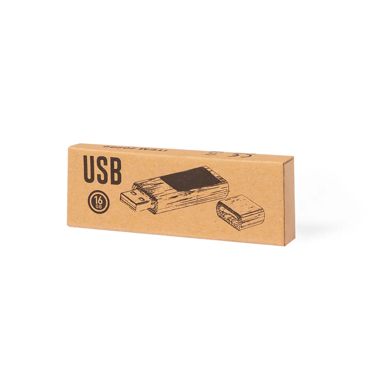 Clé USB 16 Go bambou – LED | Naturel | Avec capuchon | Originale