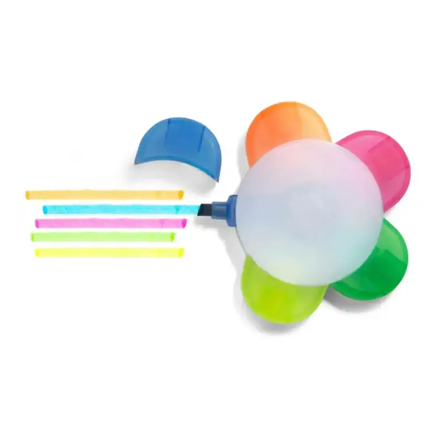 Surligneur en forme de fleur – 5 couleurs | Compact | Léger | Plastique