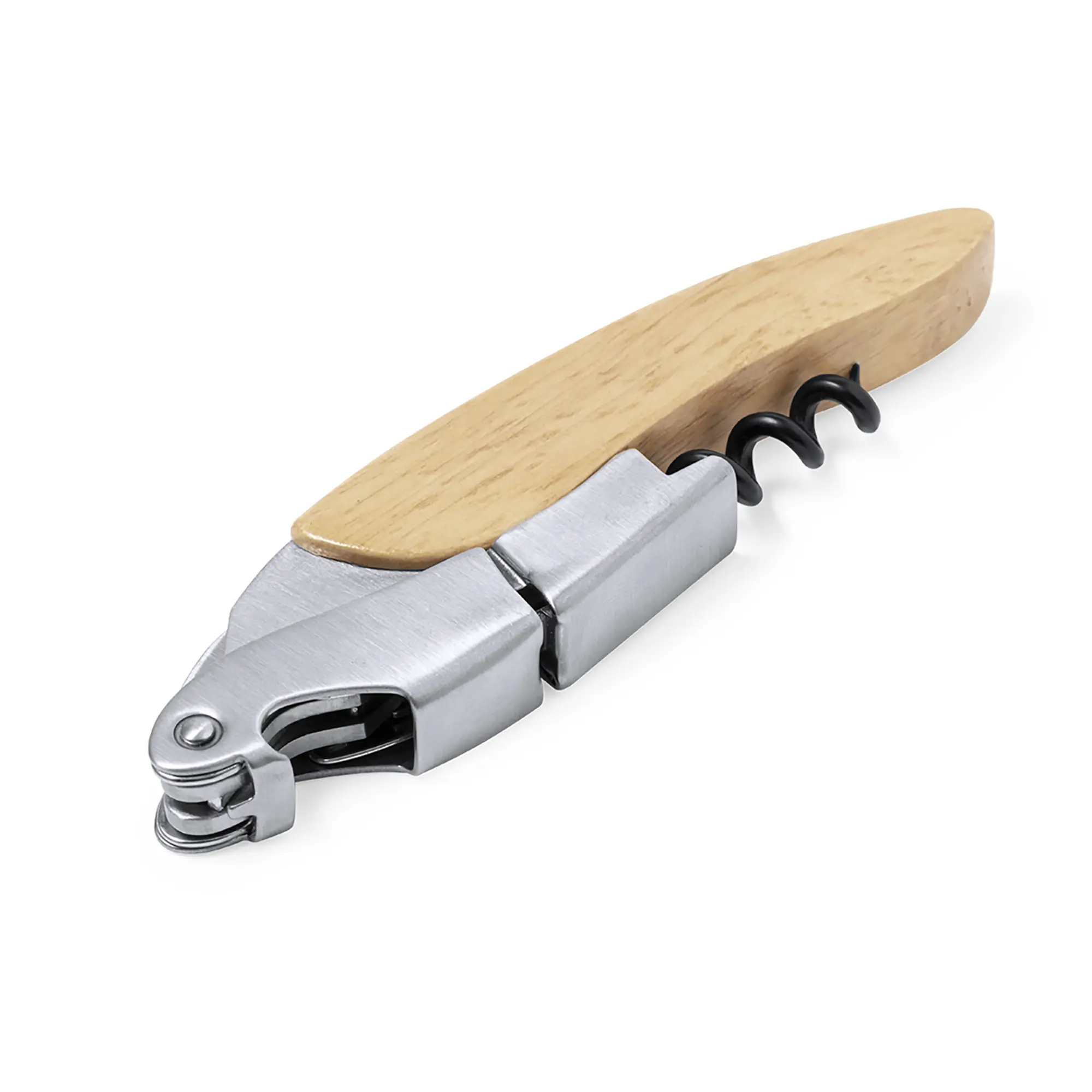 Korkenzieher Holzgriff – Edelstahl | Multitool | Mit Messer | Kompakt
