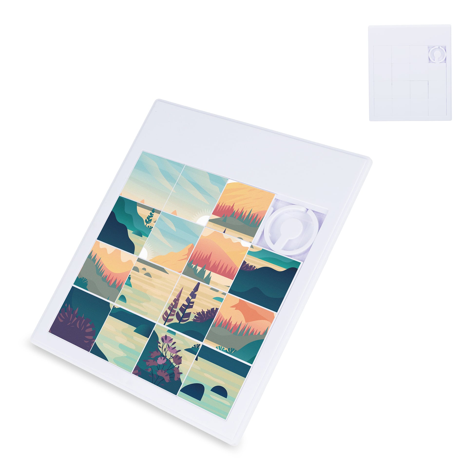 Schiebepuzzle – Groß | 15 Teile | Breites Format | Kunststoff