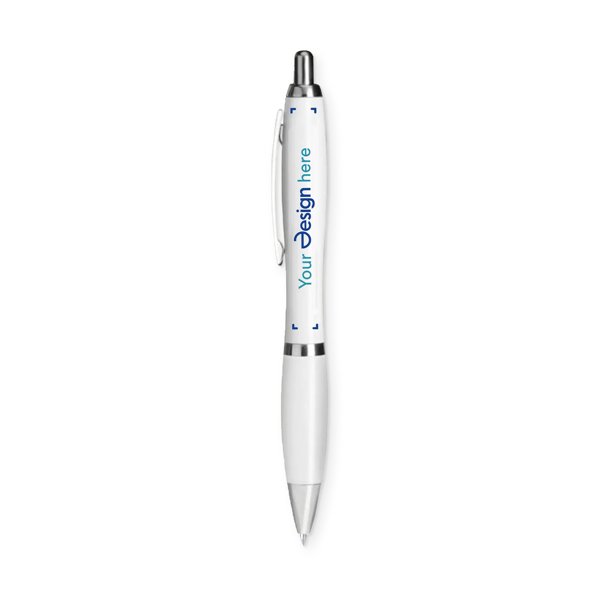 Stylo à bille | Blanc | Corps antibactérien | Encre bleue