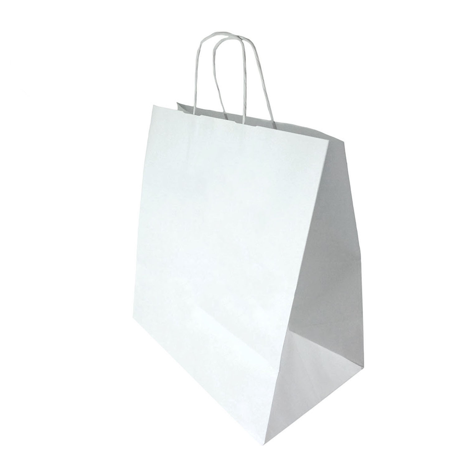 Sac en papier | Blanc ou brun | Poignée torsadée | Adapté pour l'emporter