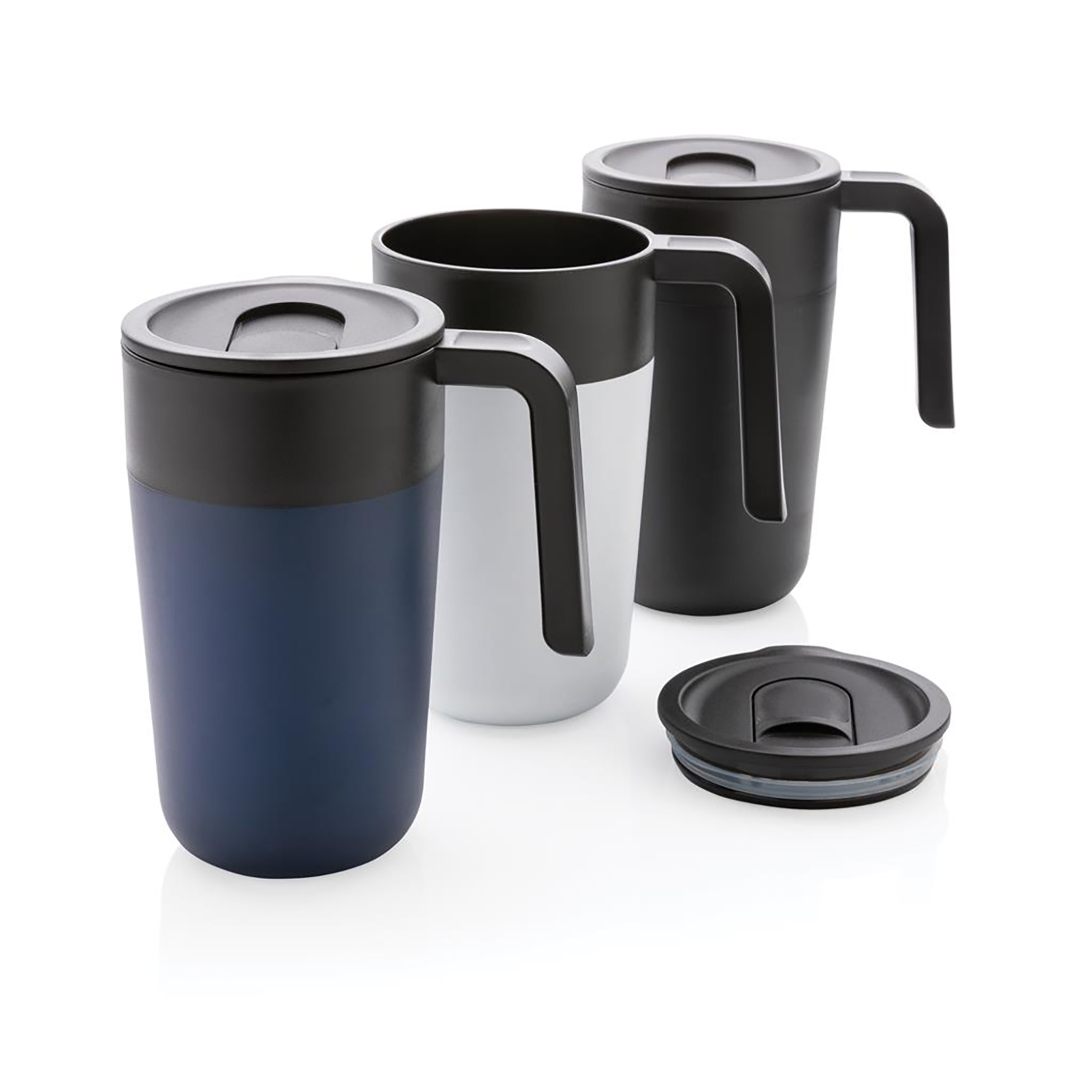 Koffie-to-go beker Martin - 480 ml | Gerecycled RVS | Gravure en tot 4 kleuren bedrukking