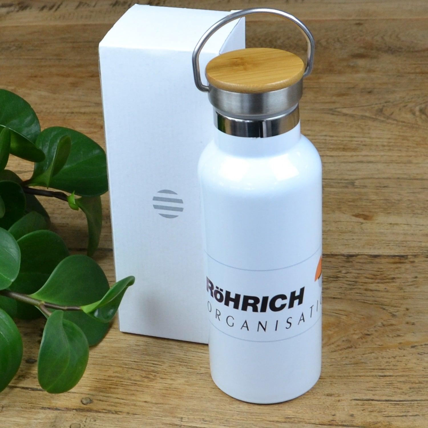 Thermosfles Adel - 500ml | Dubbelwandig | Roestvrij staal & bamboe top
