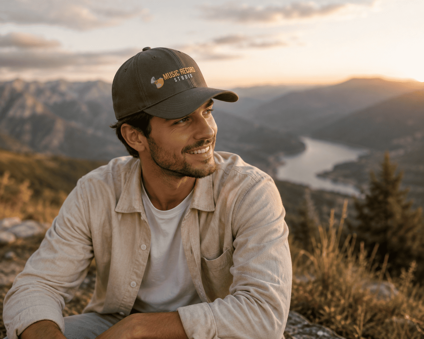 Kappe – 100% Baumwolle | 6-Panel | Vorgebogener Schirm | Verstellbare Metallschnalle