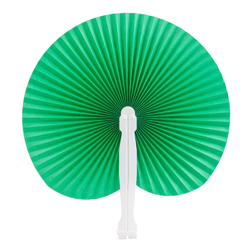 Éventail en papier - Manche en plastique | Coloré | Pliable | Impression sur le manche