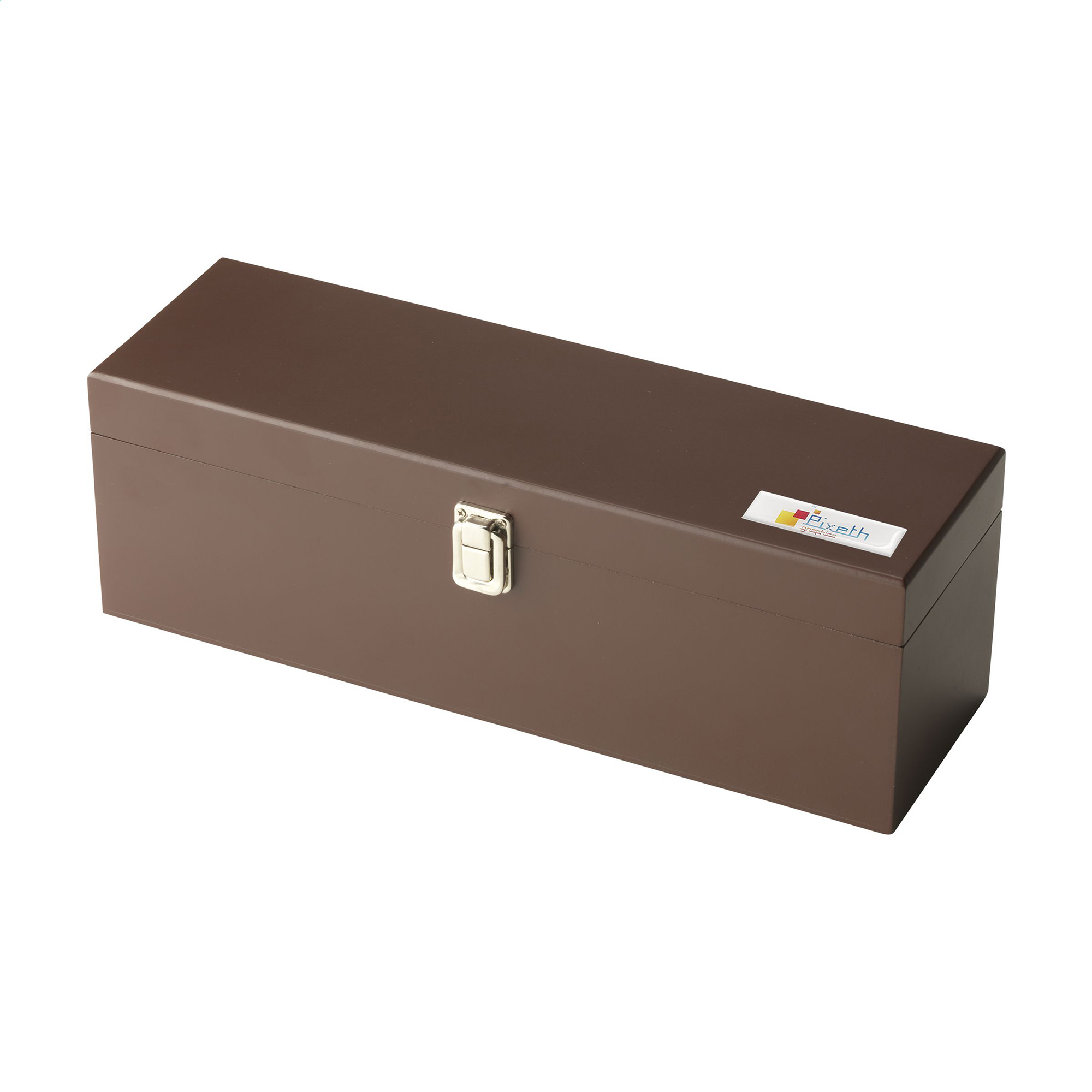 Wijnkist Lio – Hout | Met druppelvanger | Flessenstop | RVS kelnermes | Cadeautip