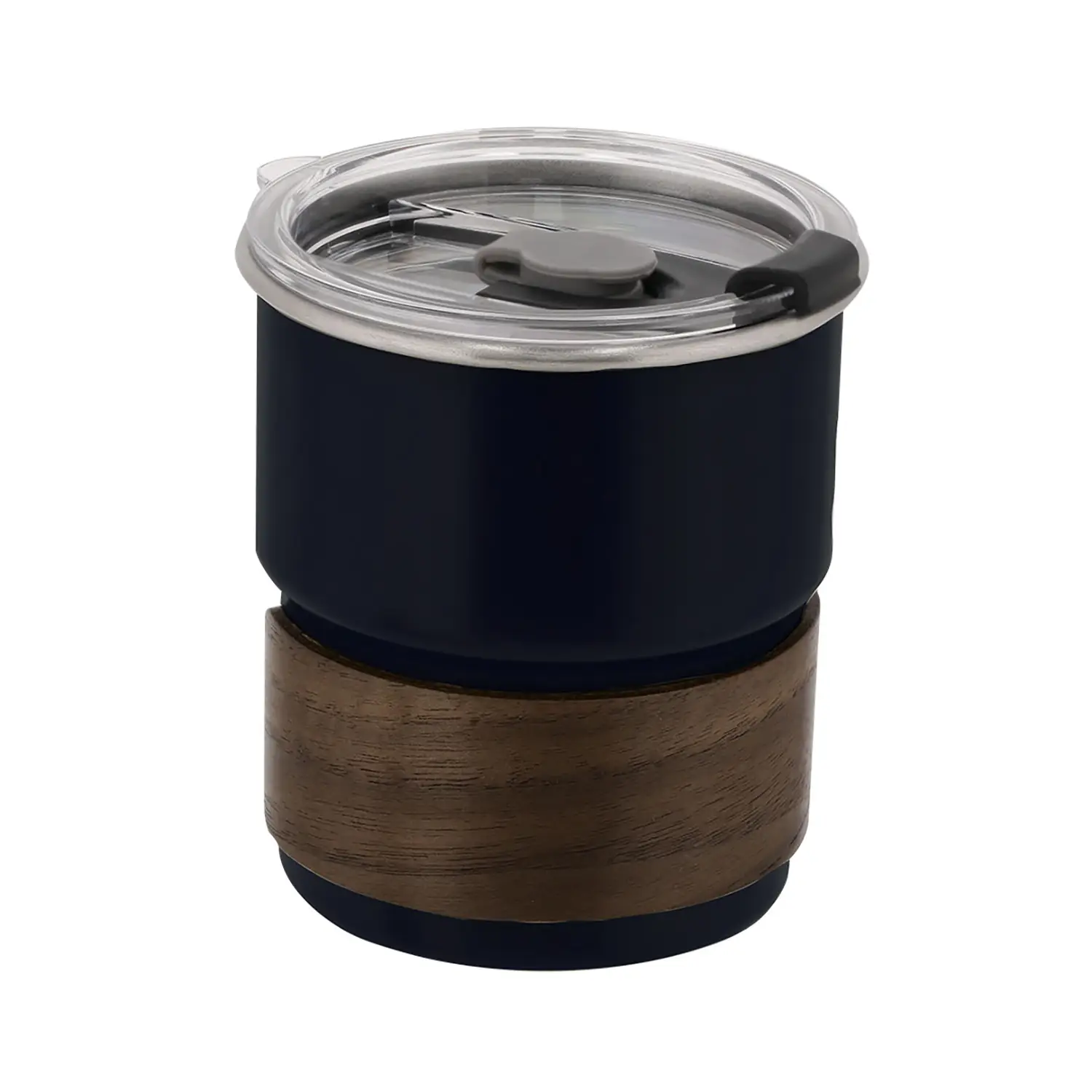Trinkbecher – 250 ml | Edelstahl | Holzdetail | BPA-freier Deckel