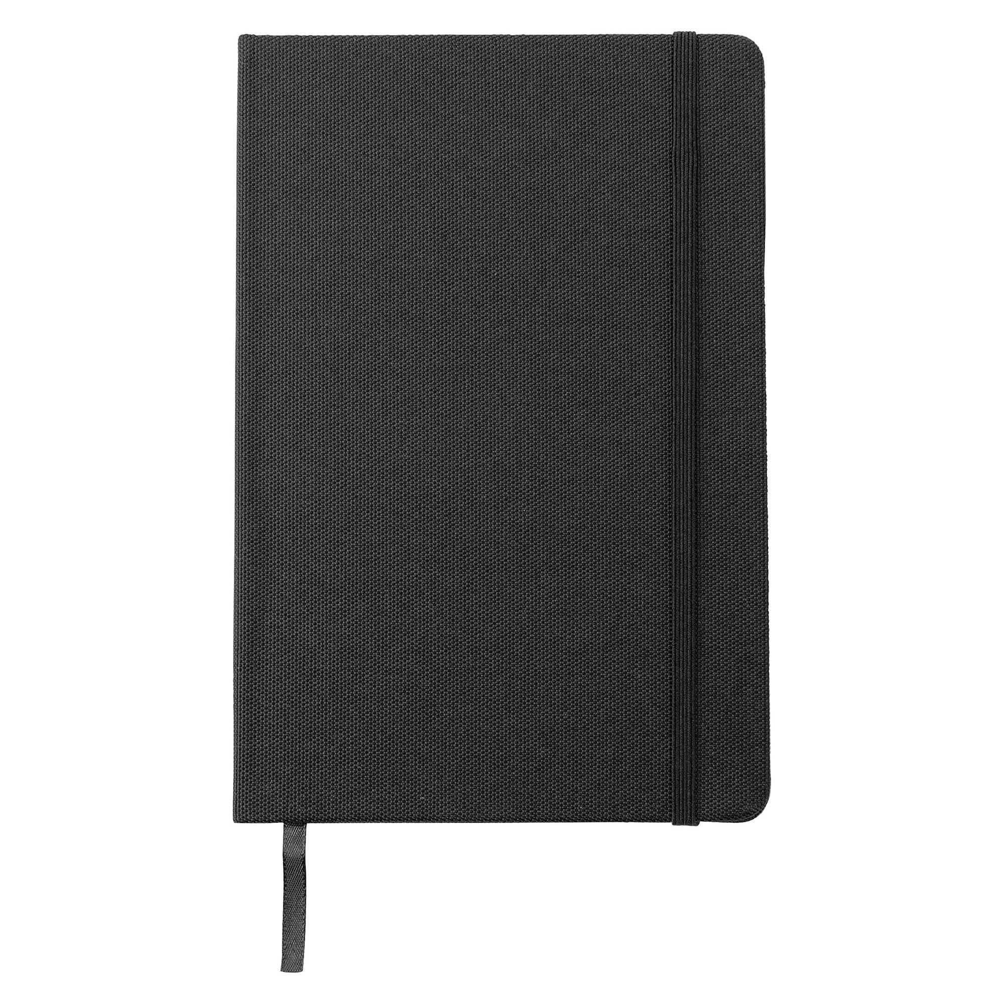 Carnet A5 en PET recyclé – Couverture PU | 80 pages | Avec élastique | Avec ruban marque-page