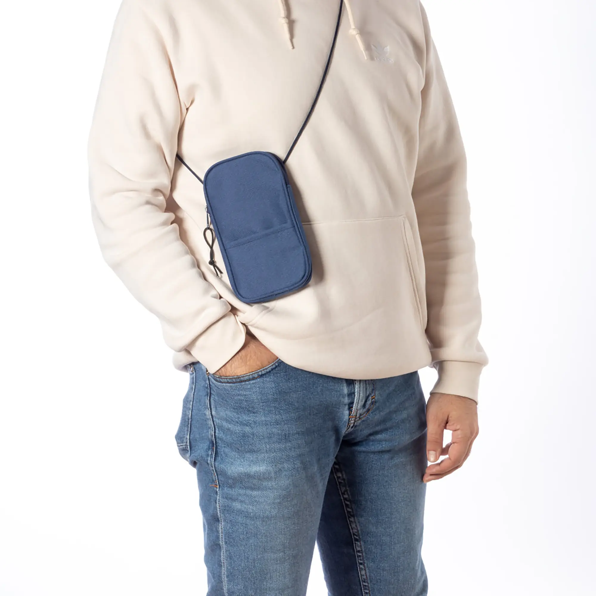 Borsa a tracolla in RPET per smartphone – Tasca frontale | Tracolla regolabile