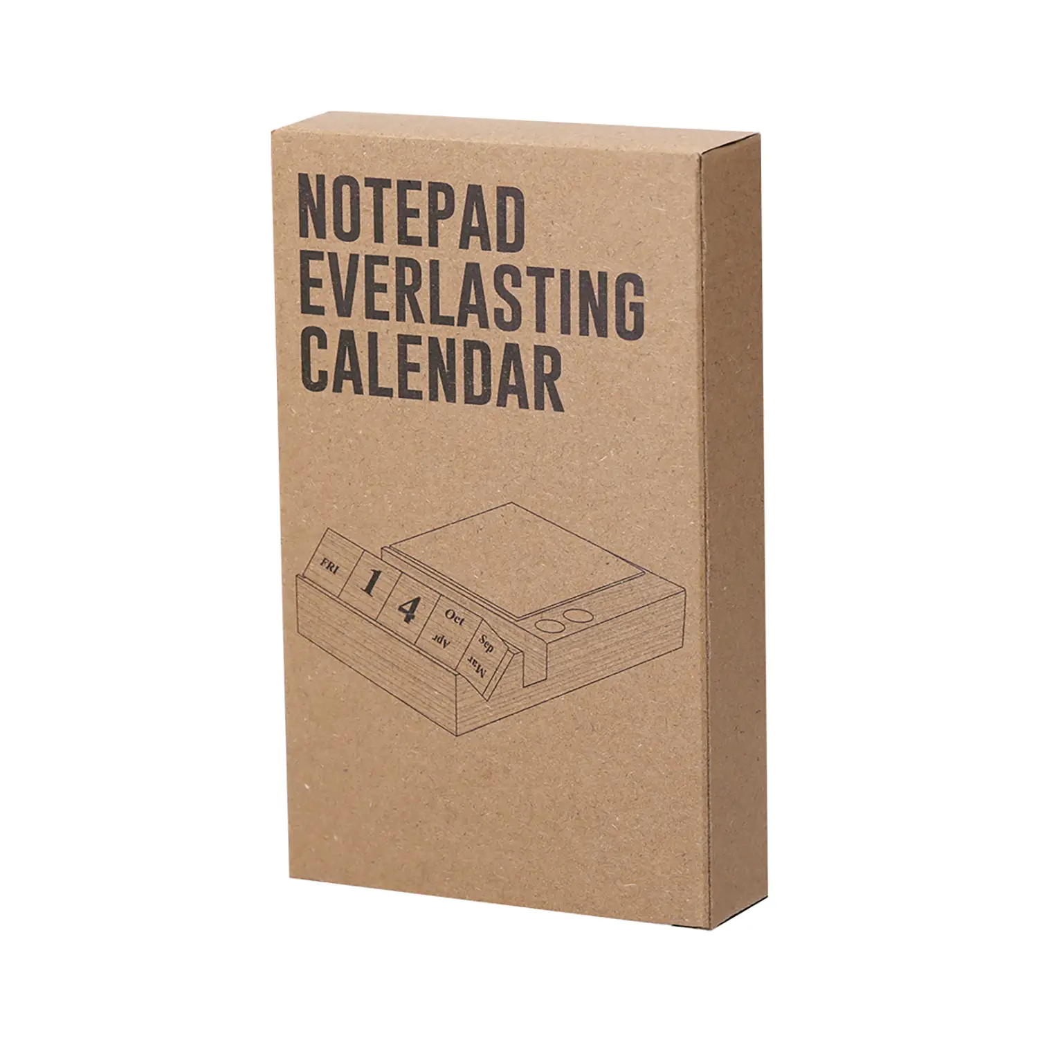 Porte-notes calendrier en bambou – Notes adhésives | Calendrier perpétuel | Format bureau