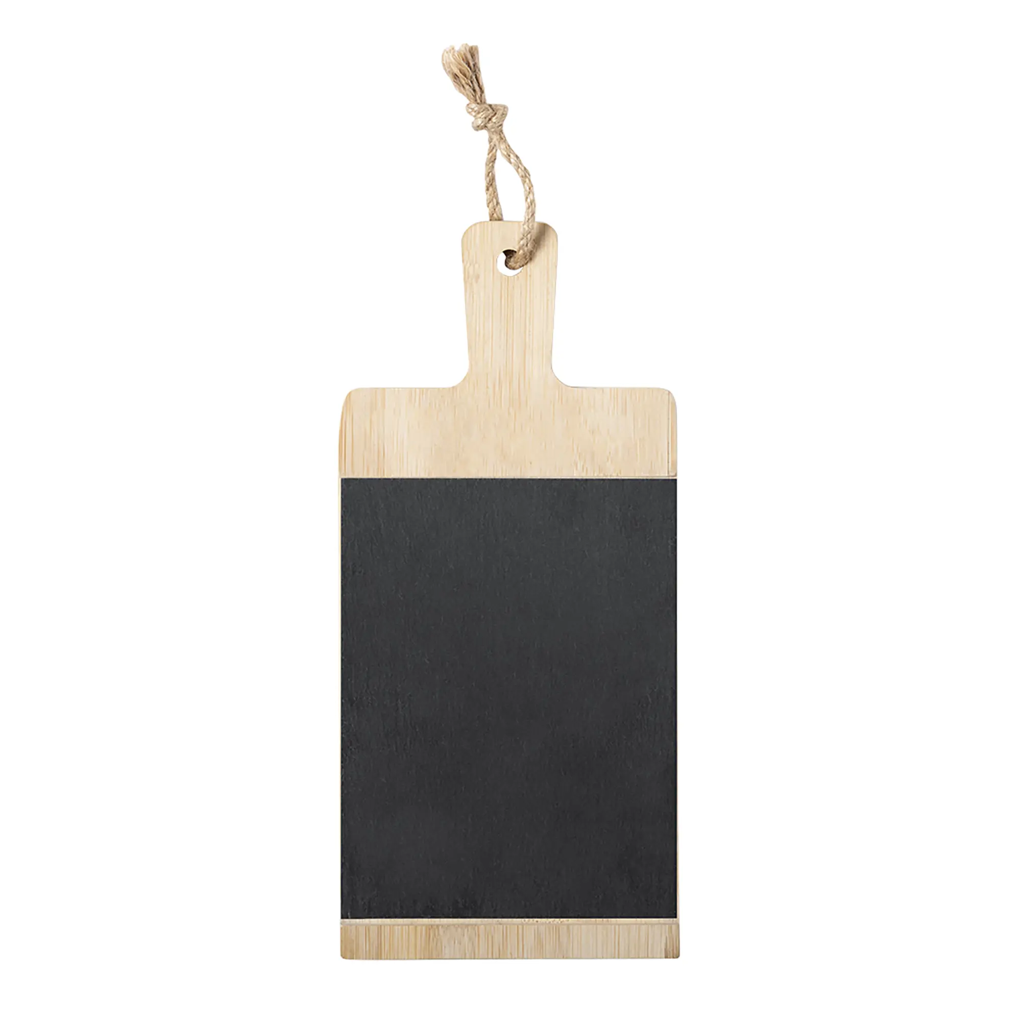 Planche à découper bambou et ardoise – Avec œillet | Design naturel | Solide | Prête à offrir
