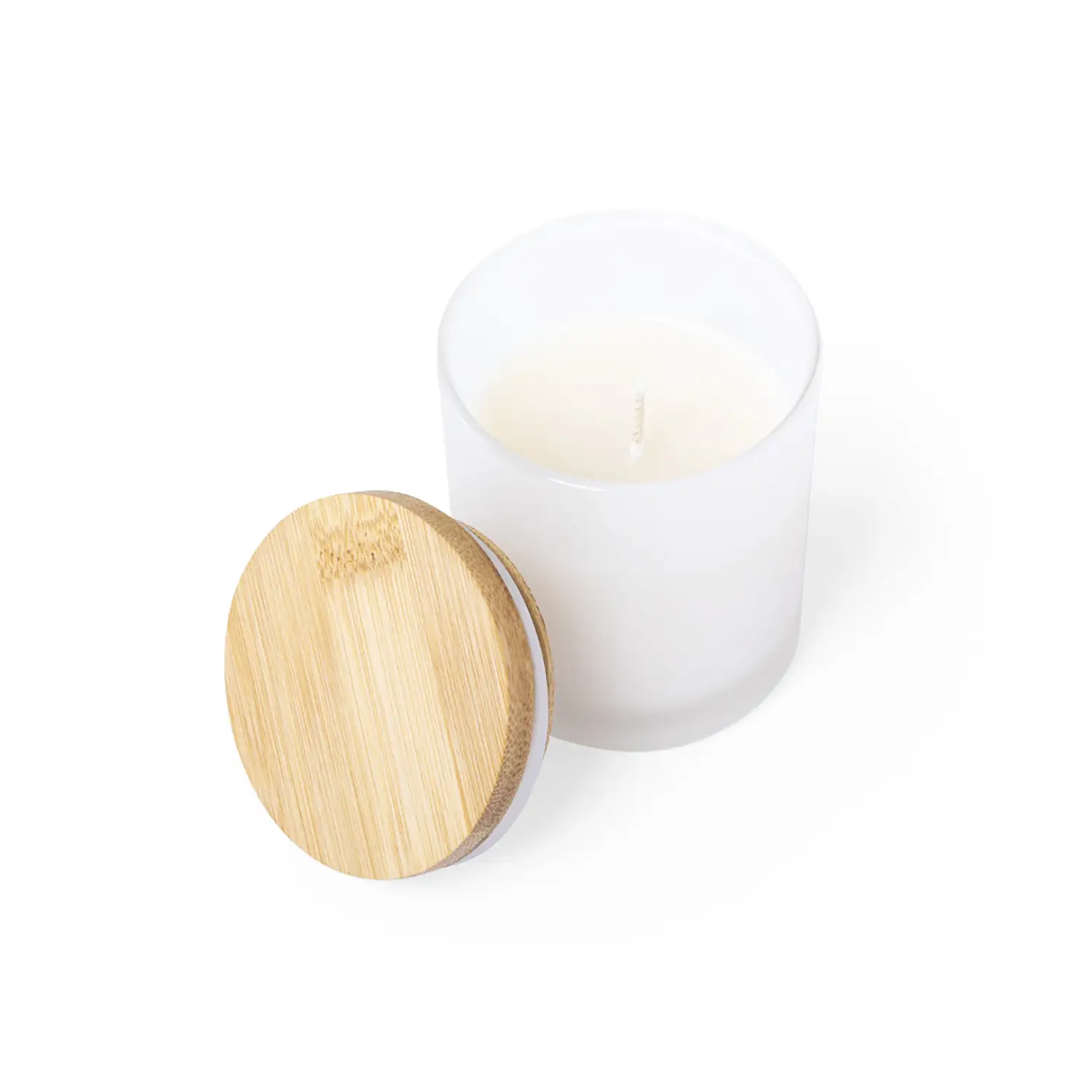 Kaars met bamboe - Bastiaan | Glazen pot | Vanillegeur | Herbruikbaar