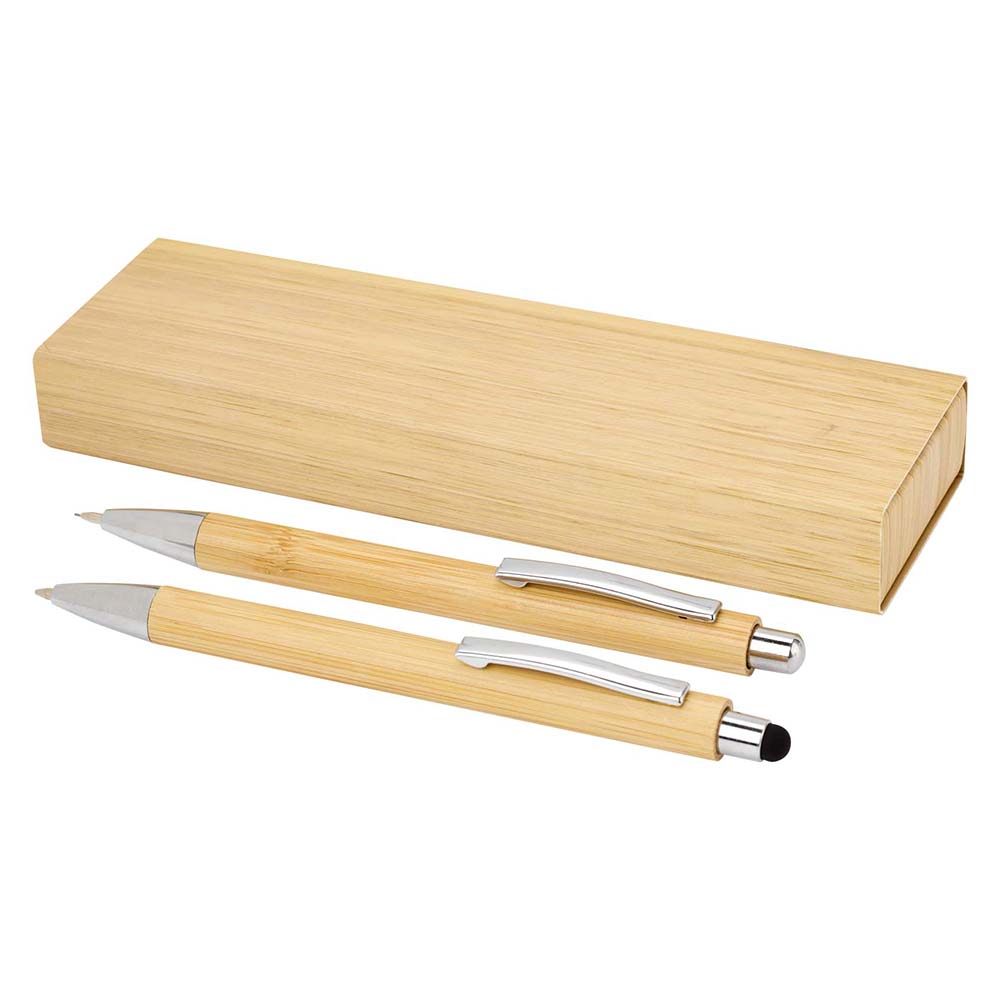 Set d'écriture – Bambou | Stylo & porte-mine | Certifié FSC® | Boîte cadeau