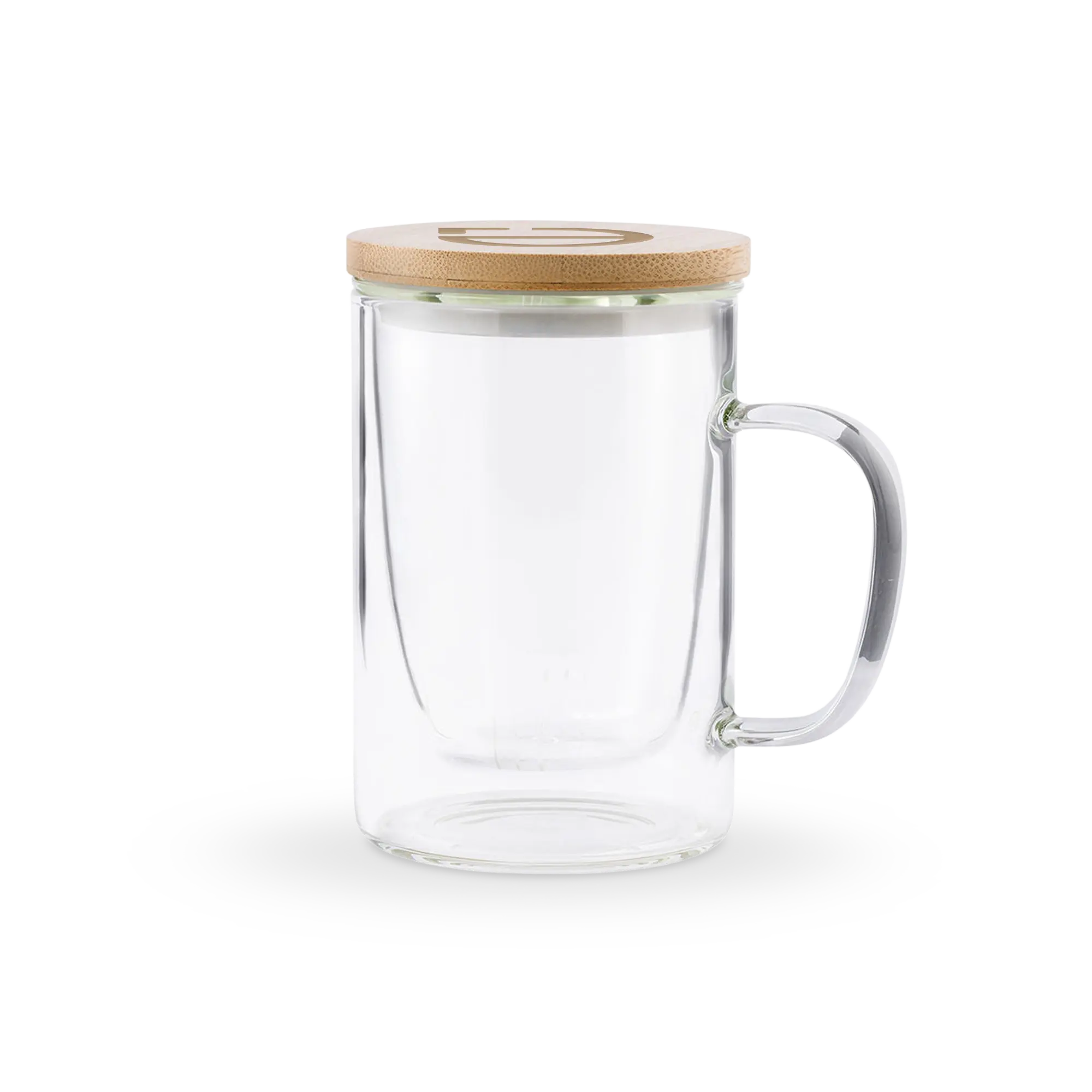 Tasse à thé en verre avec infuseur – 450 ml | Couvercle bambou | Réutilisable | Pratique