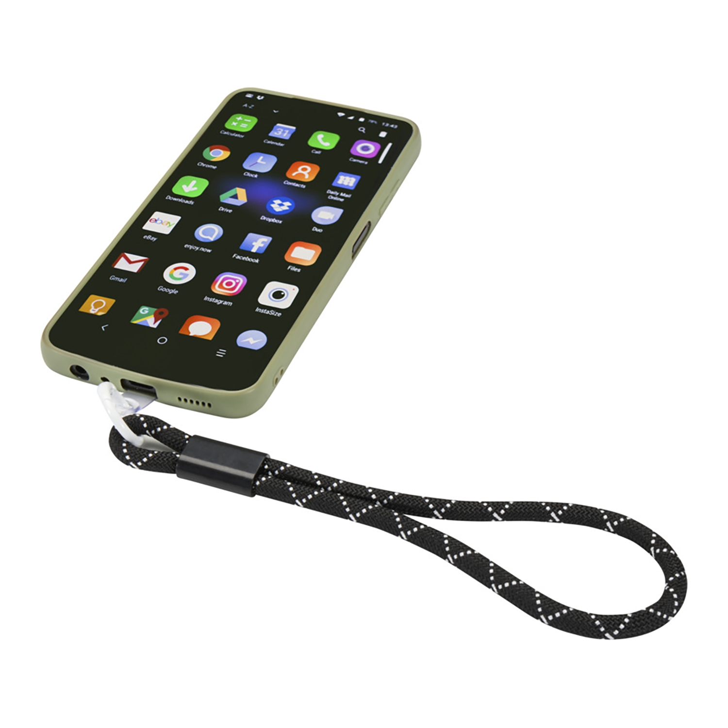Smartphonepolsband Emma – Duurzaam & handsfree | Gerecycled ABS | 15 cm polsband | Transparante inzet