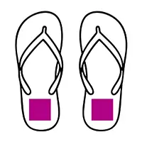 Hiel links 50x50 mm Hiel rechts 50x50 mm