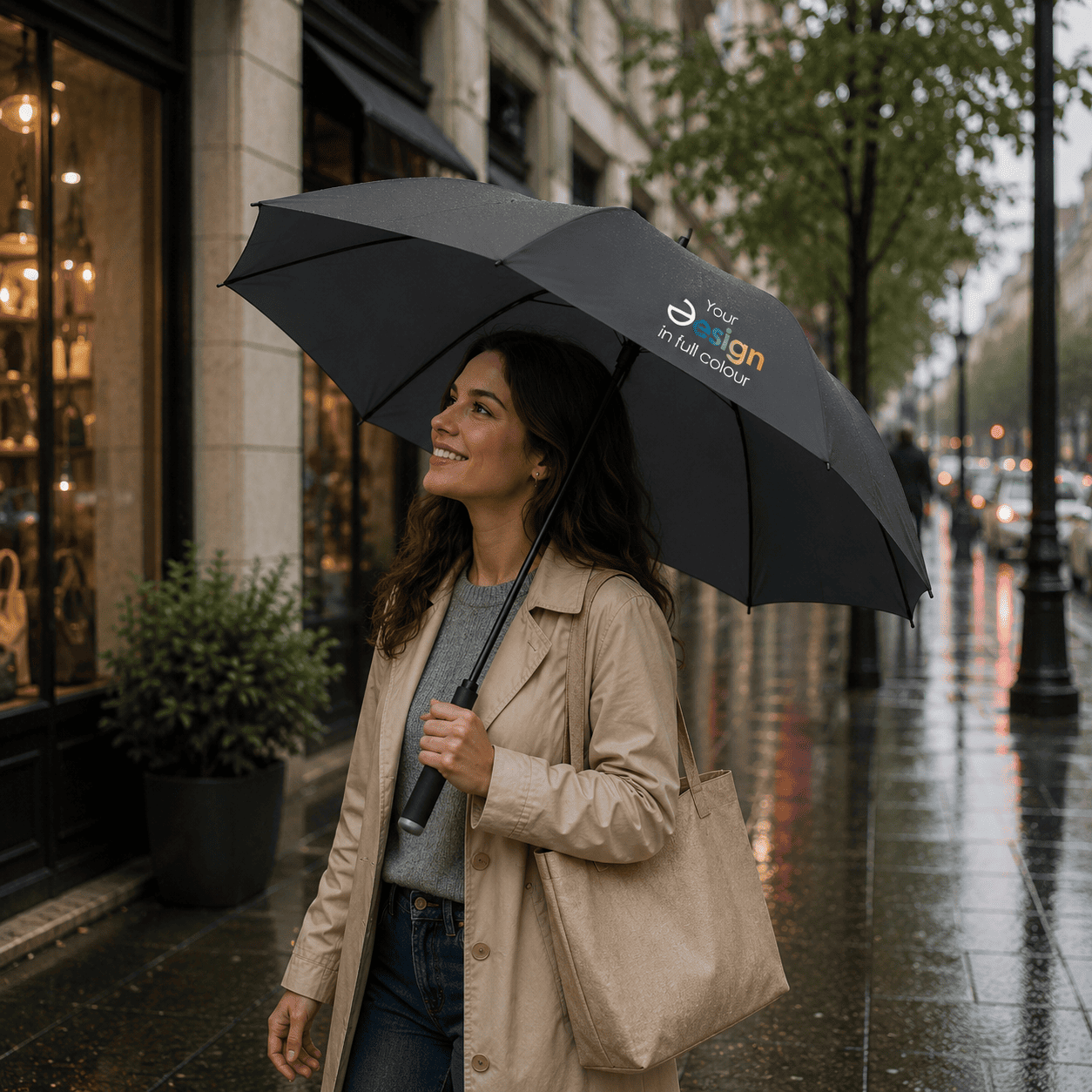 Parapluie carré 27 pouces – Ouverture automatique | 8 panneaux | Structure solide | Aspect luxueux