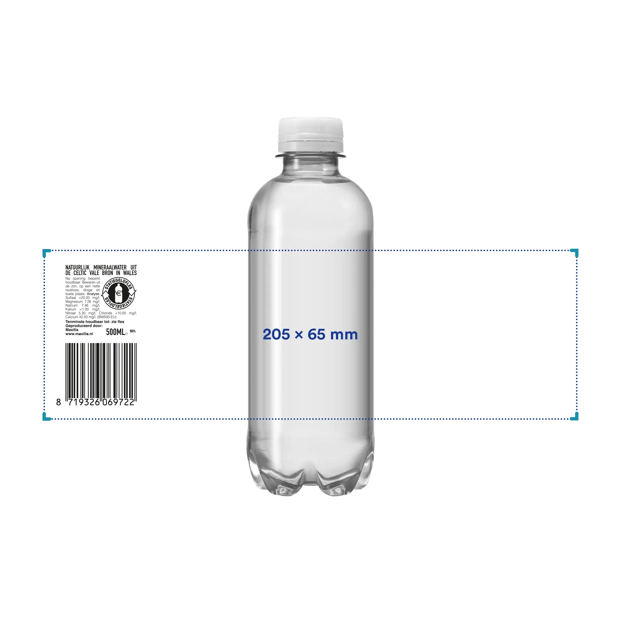 Gevuld waterflesje - 500 ml | RPET | Lekvrij